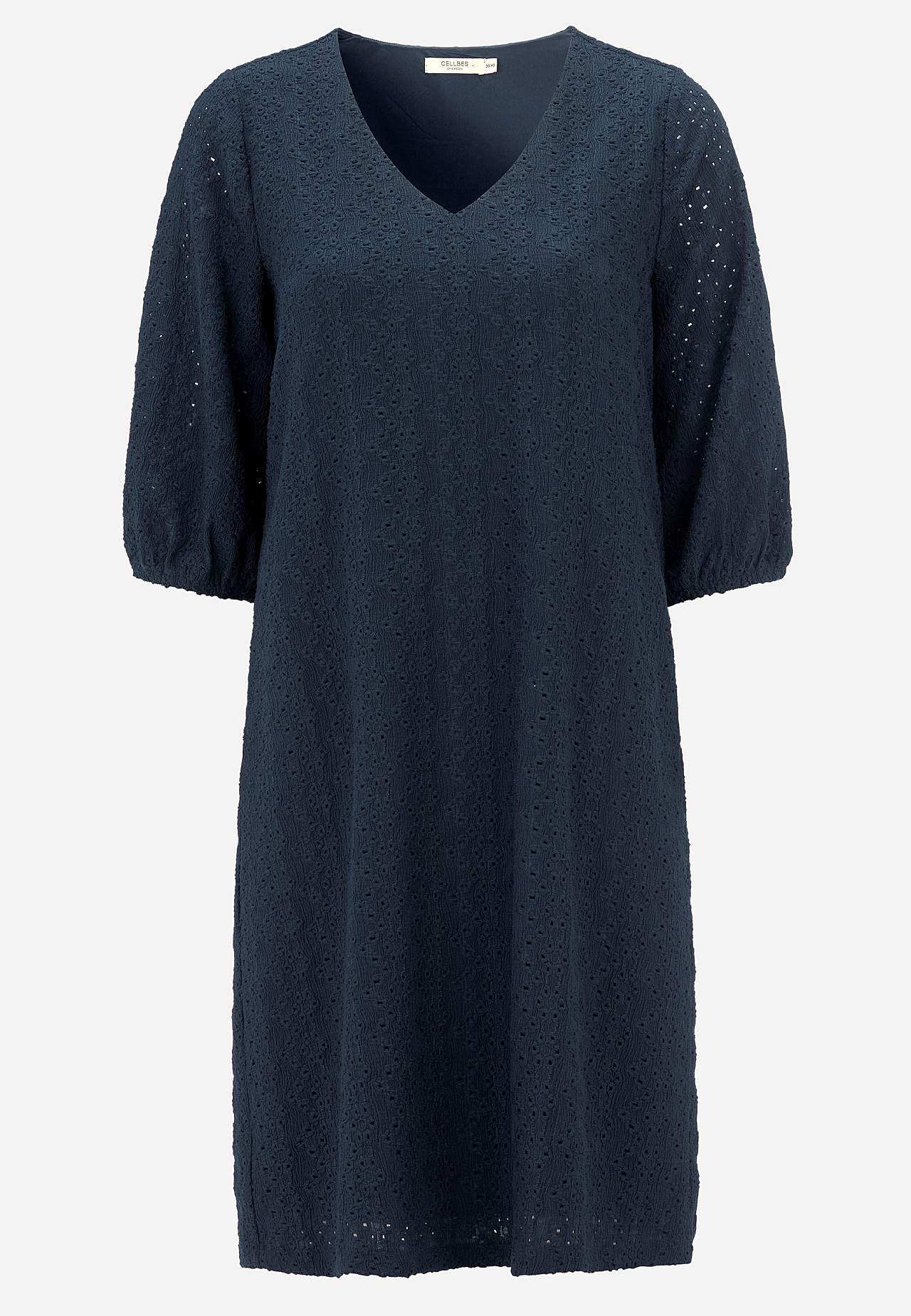 Jerseykleid mit Lochstickerei