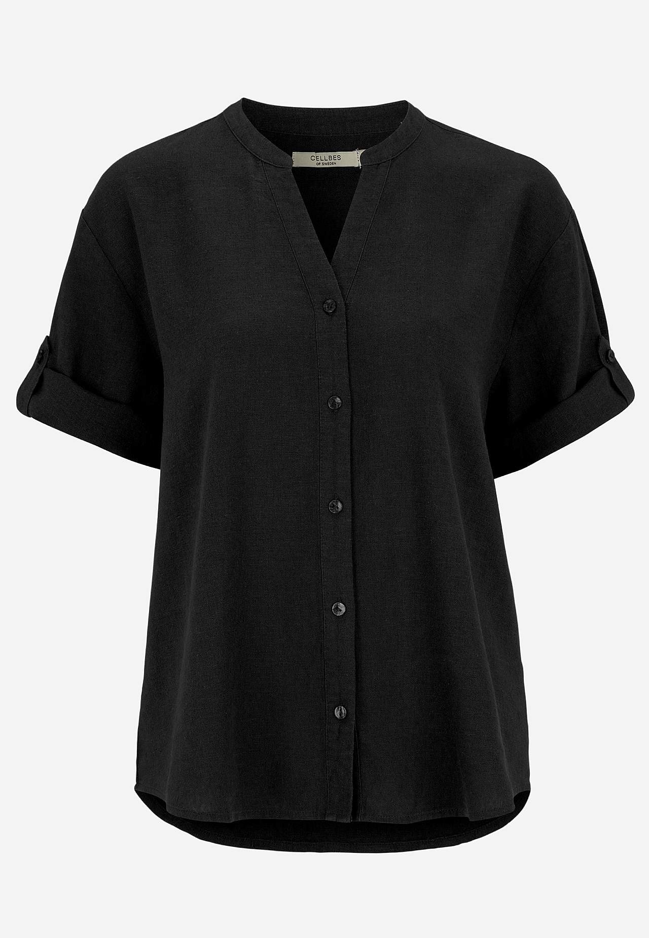 Bluse aus Leinen-Mix