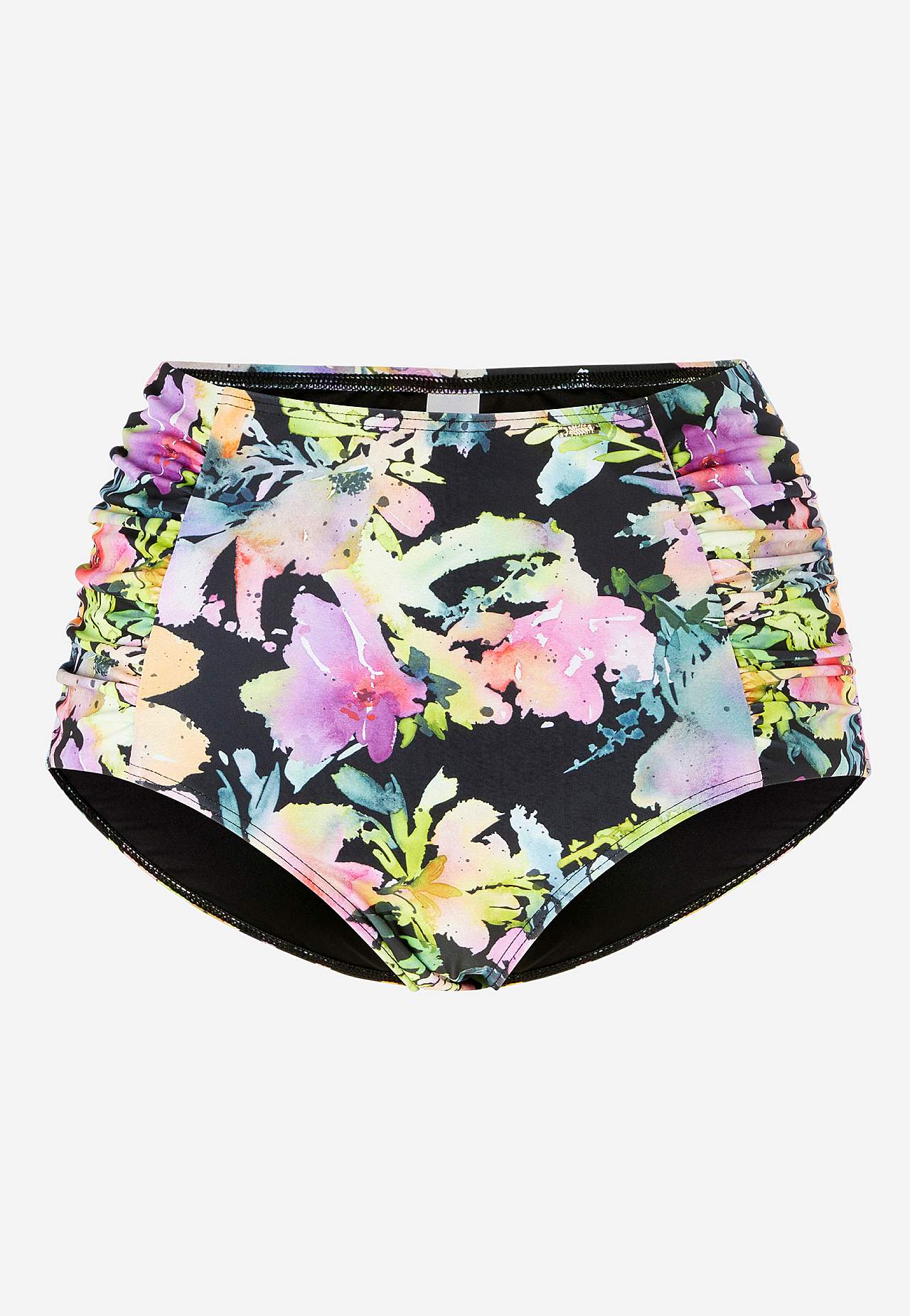Gerüscht Bikini-Unterteil mit hohem Bund