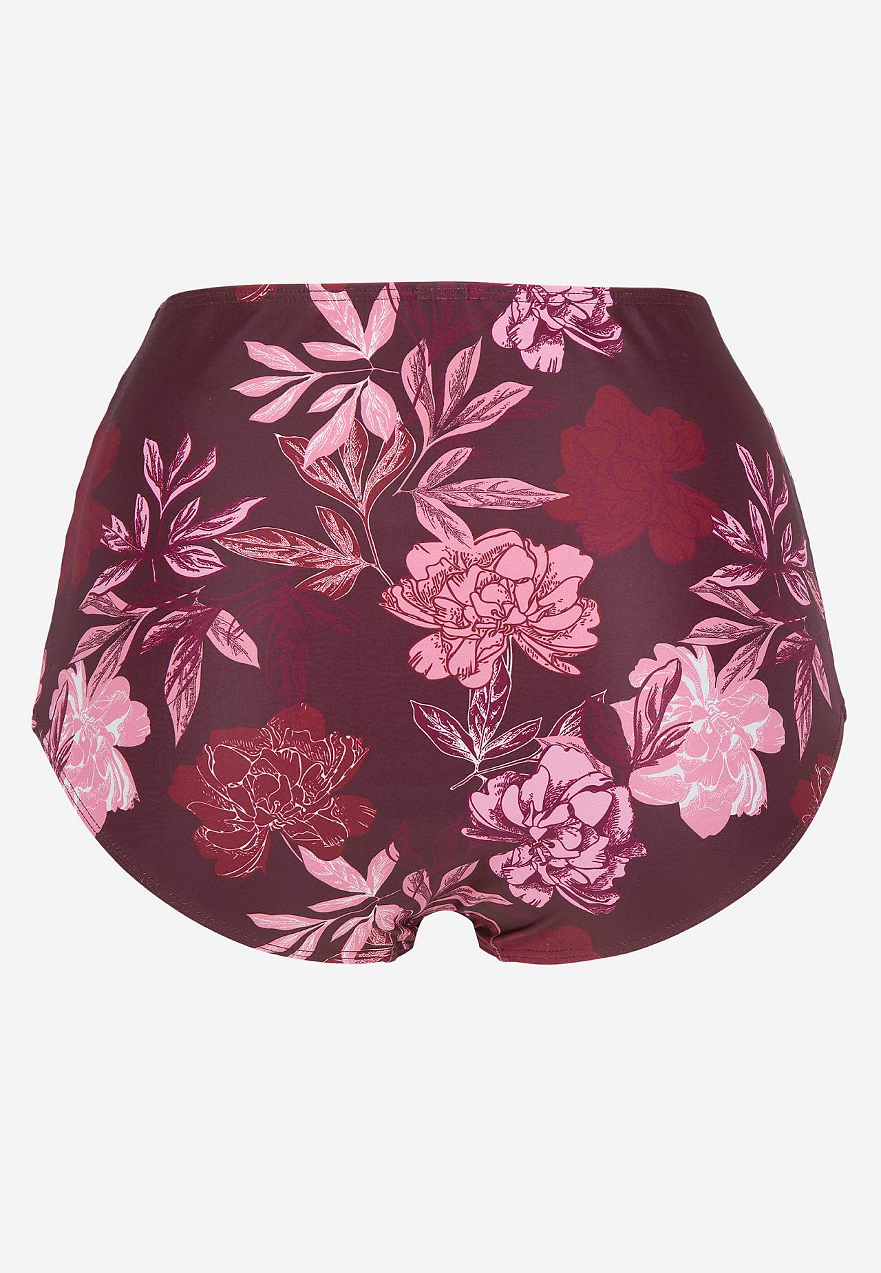 Gemusterter Bikini-Unterteil mit hohem Bund