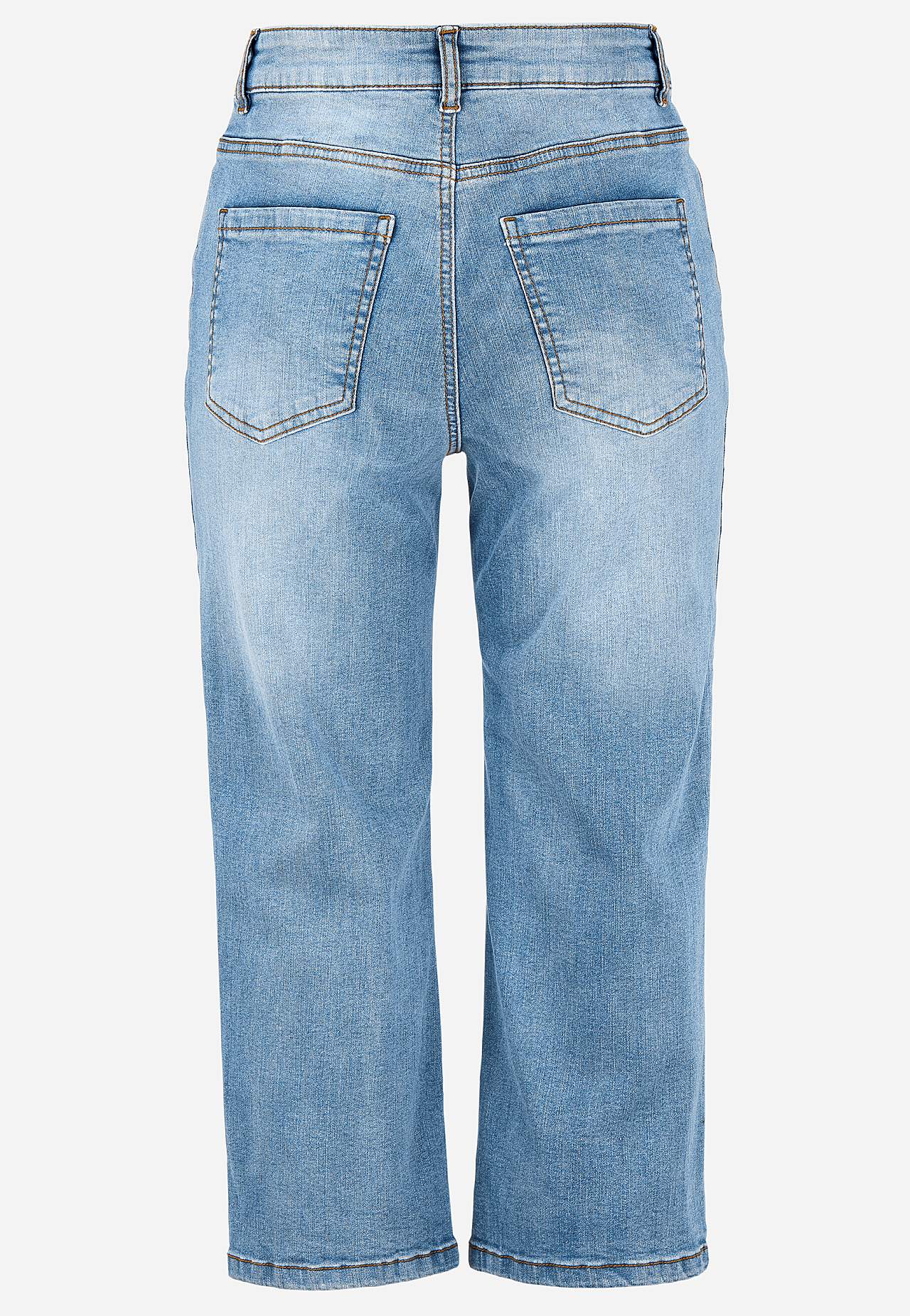 Cropped Jeans mit Knopfverschluss