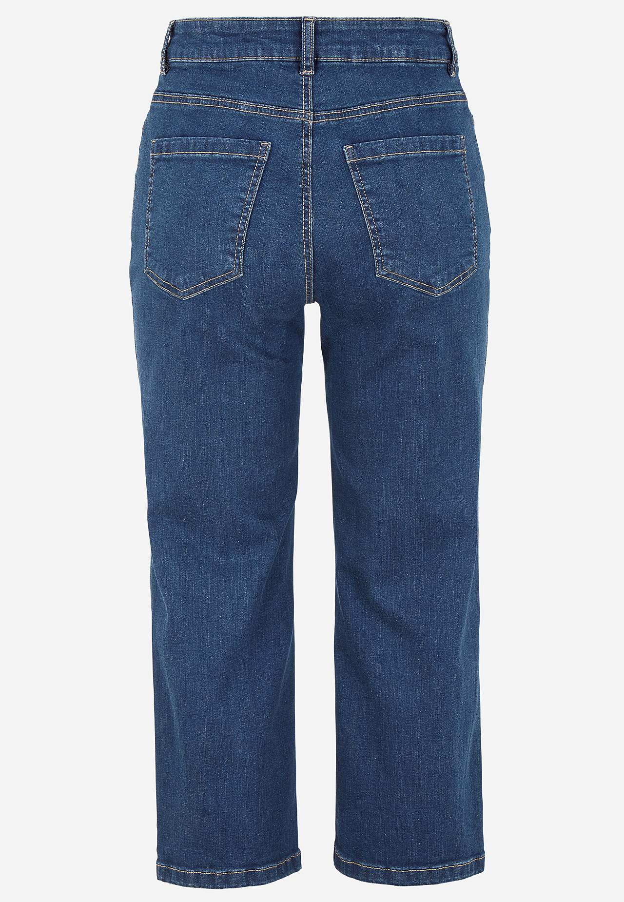 Cropped Jeans mit Knopfverschluss