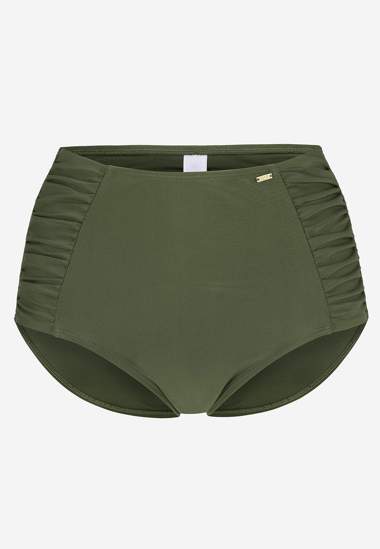 Einfarbiger Bikini-Unterteil mit hohem Bund
