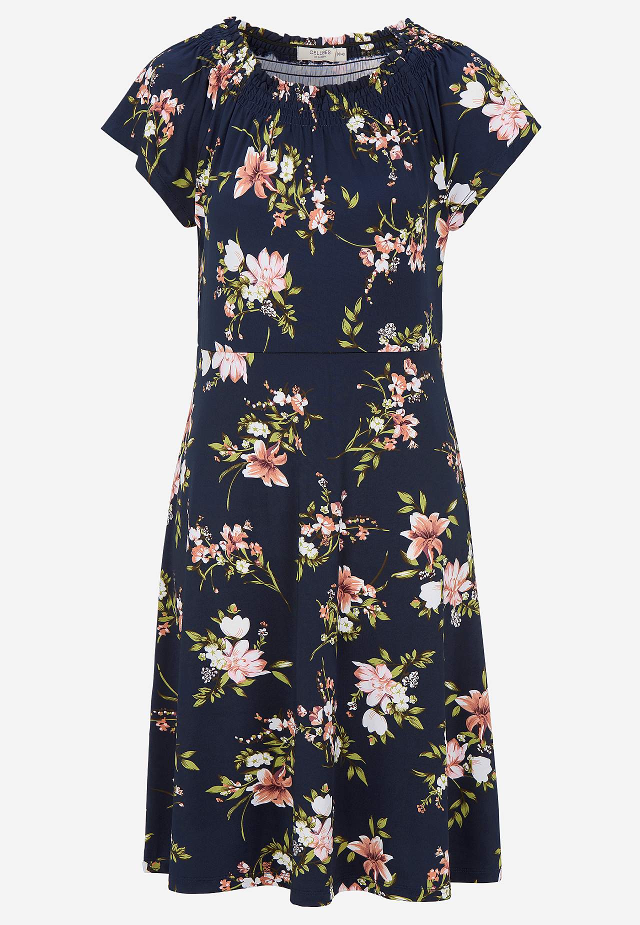 Jerseykleid mit einem Blumen-Muster