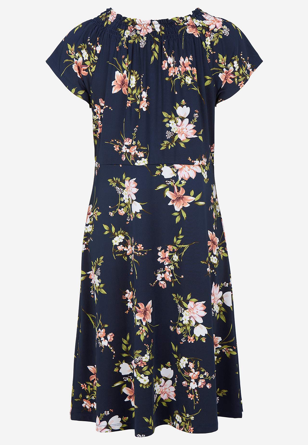 Jerseykleid mit einem Blumen-Muster