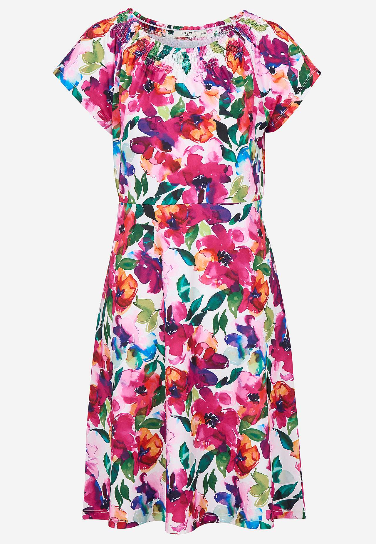 Jerseykleid mit einem Blumen-Muster