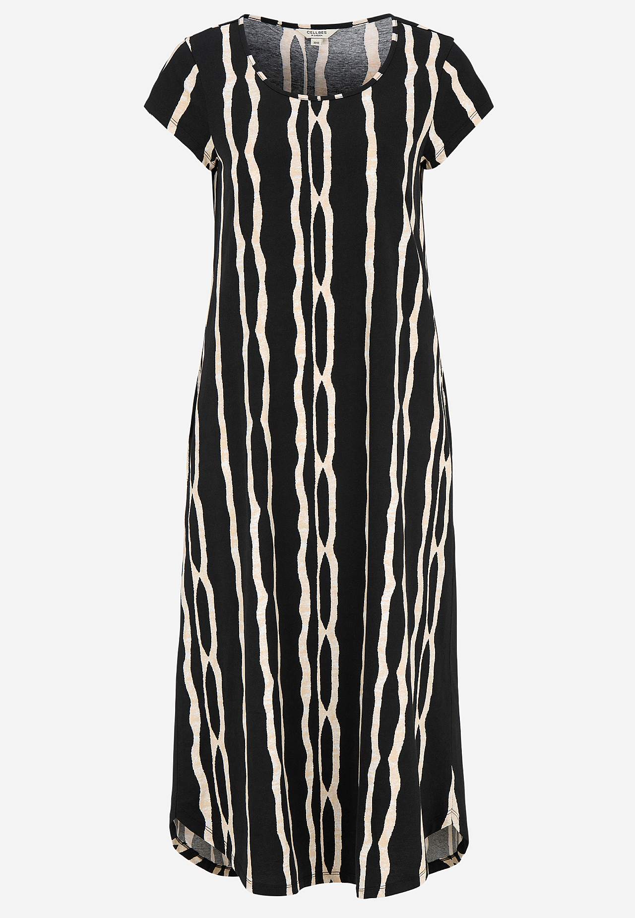 Gemustertes Jerseykleid mit Taschen