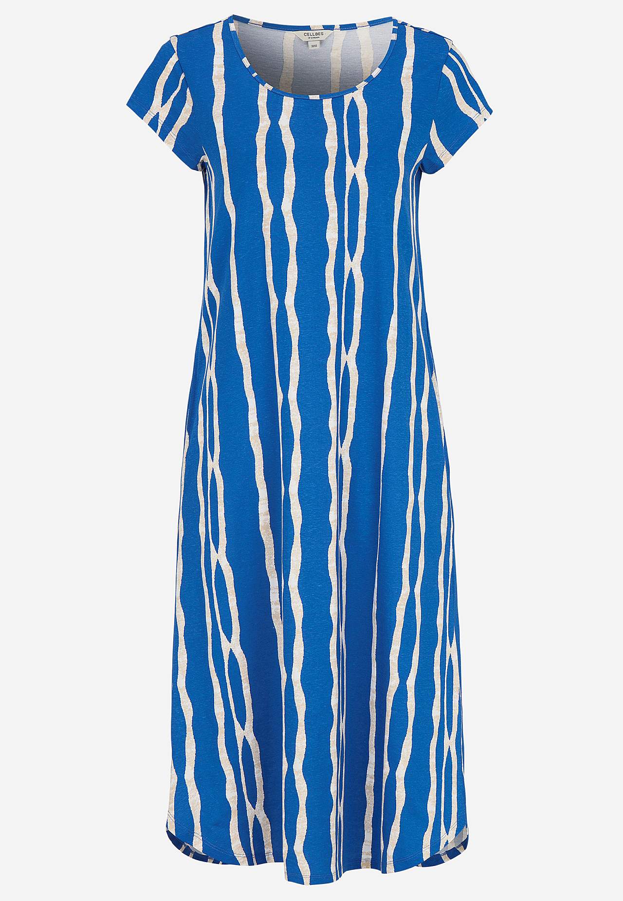 Gemustertes Jerseykleid mit Taschen