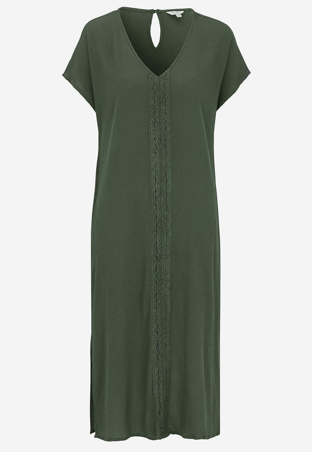 Kleid aus Krepp mit Taschen