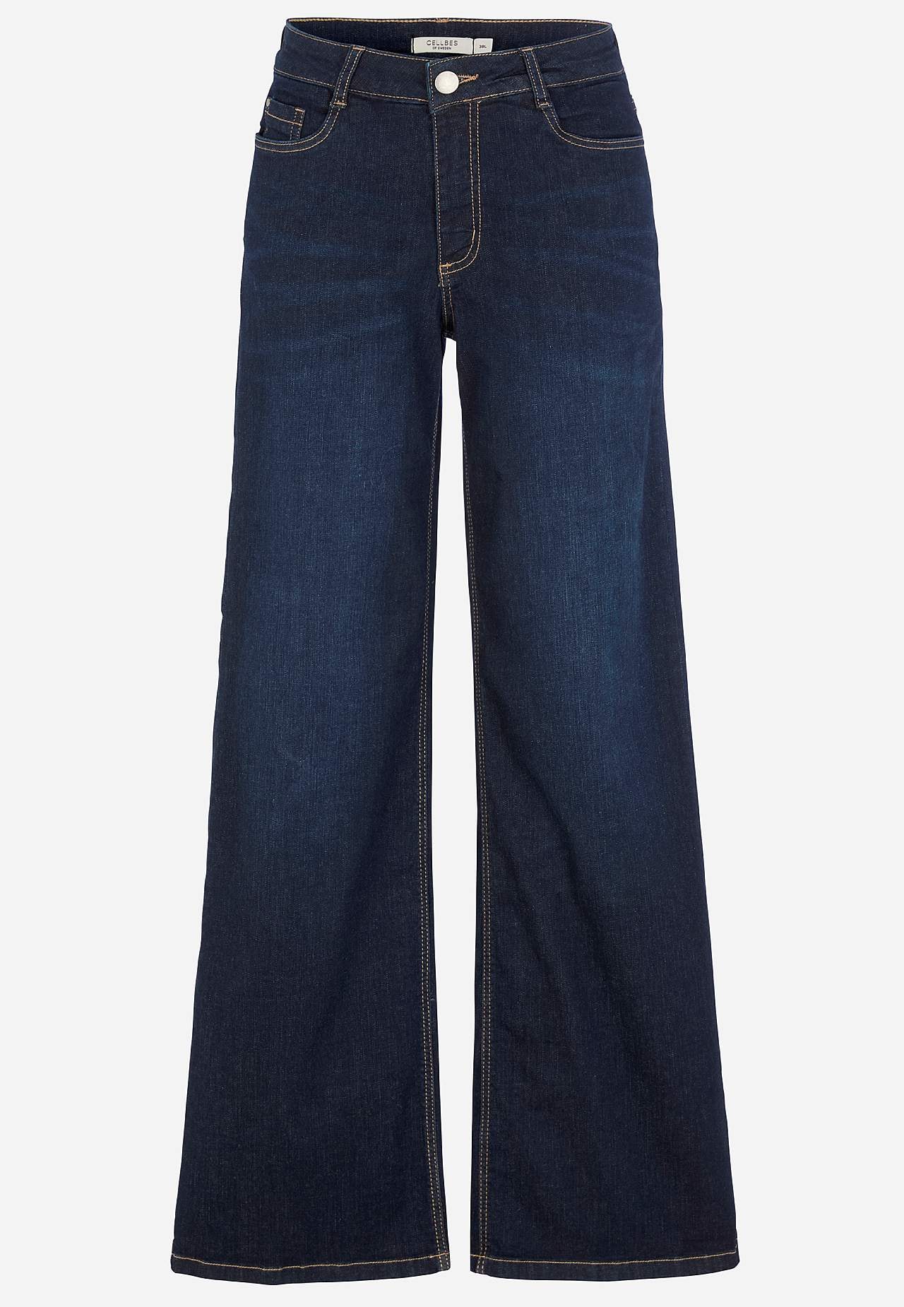 Breite, lange Jeans mit hoher Taille