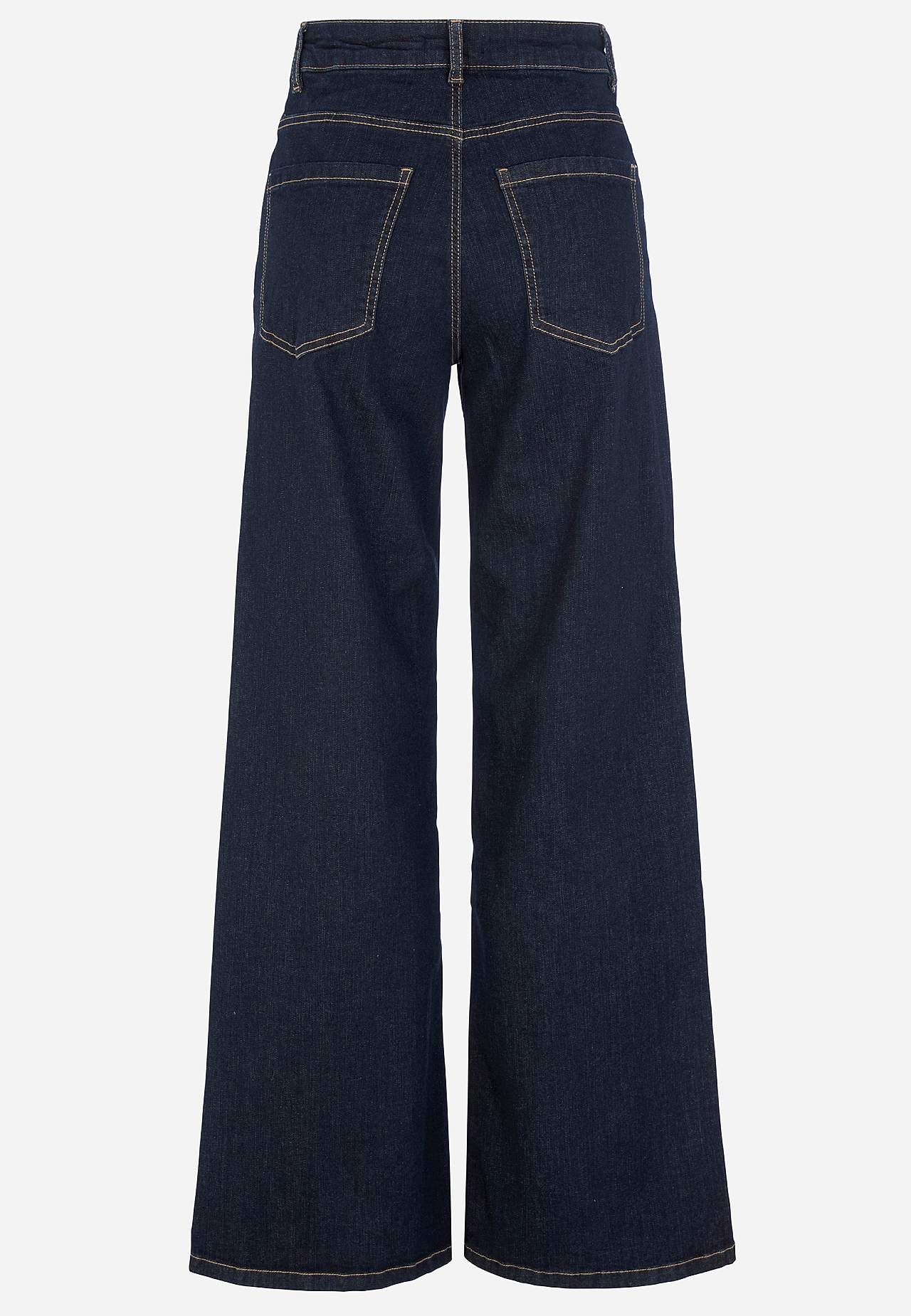 Breite, lange Jeans mit hoher Taille