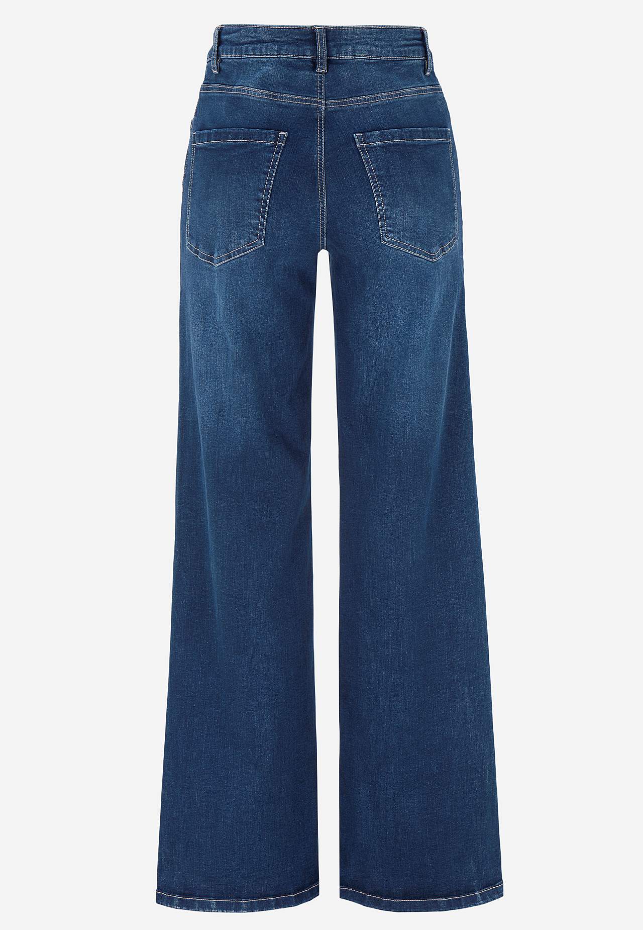 Breite, lange Jeans mit hoher Taille