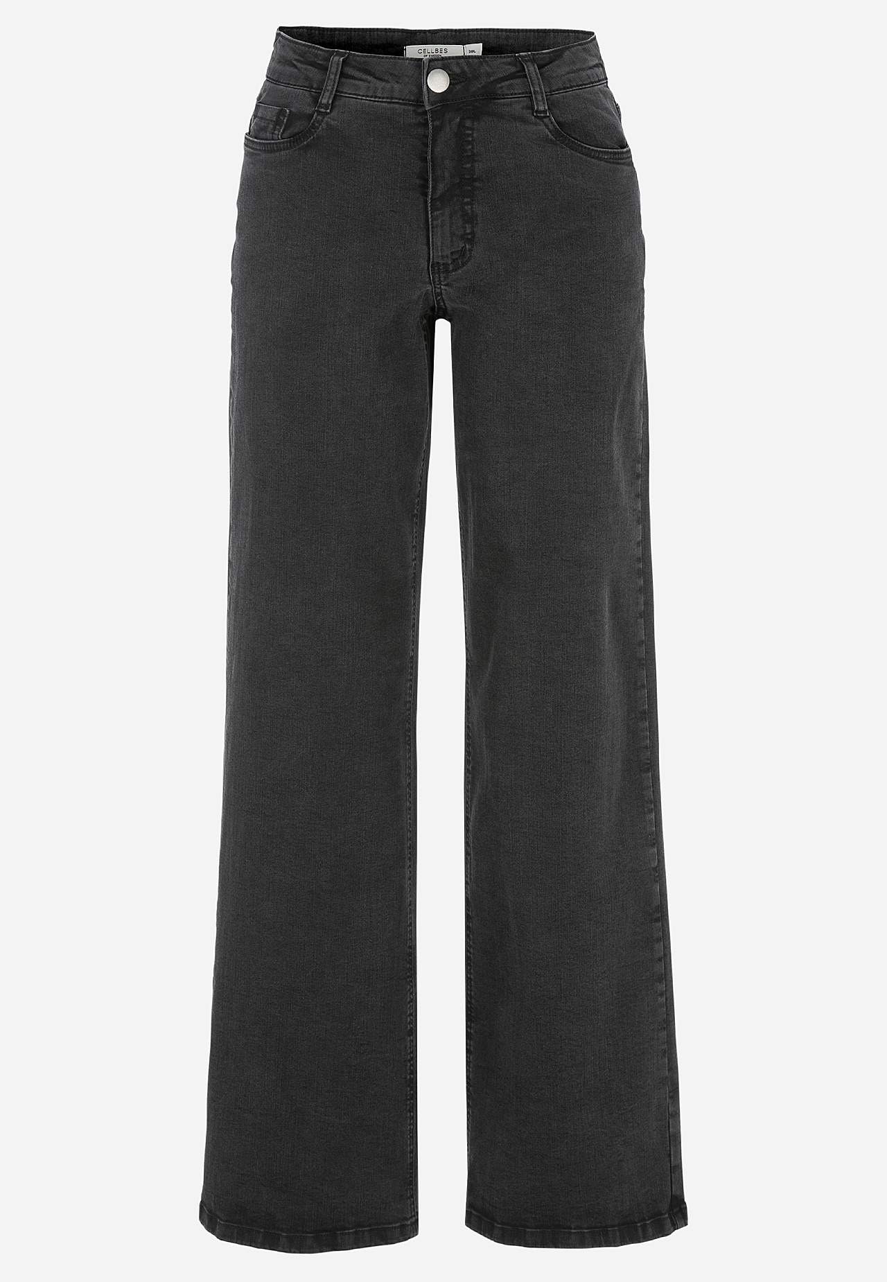 Breite, lange Jeans mit hoher Taille