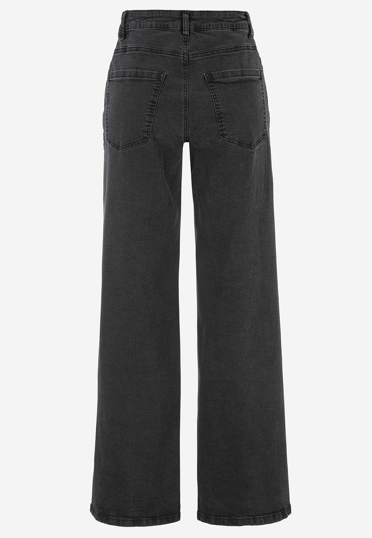 Breite, lange Jeans mit hoher Taille
