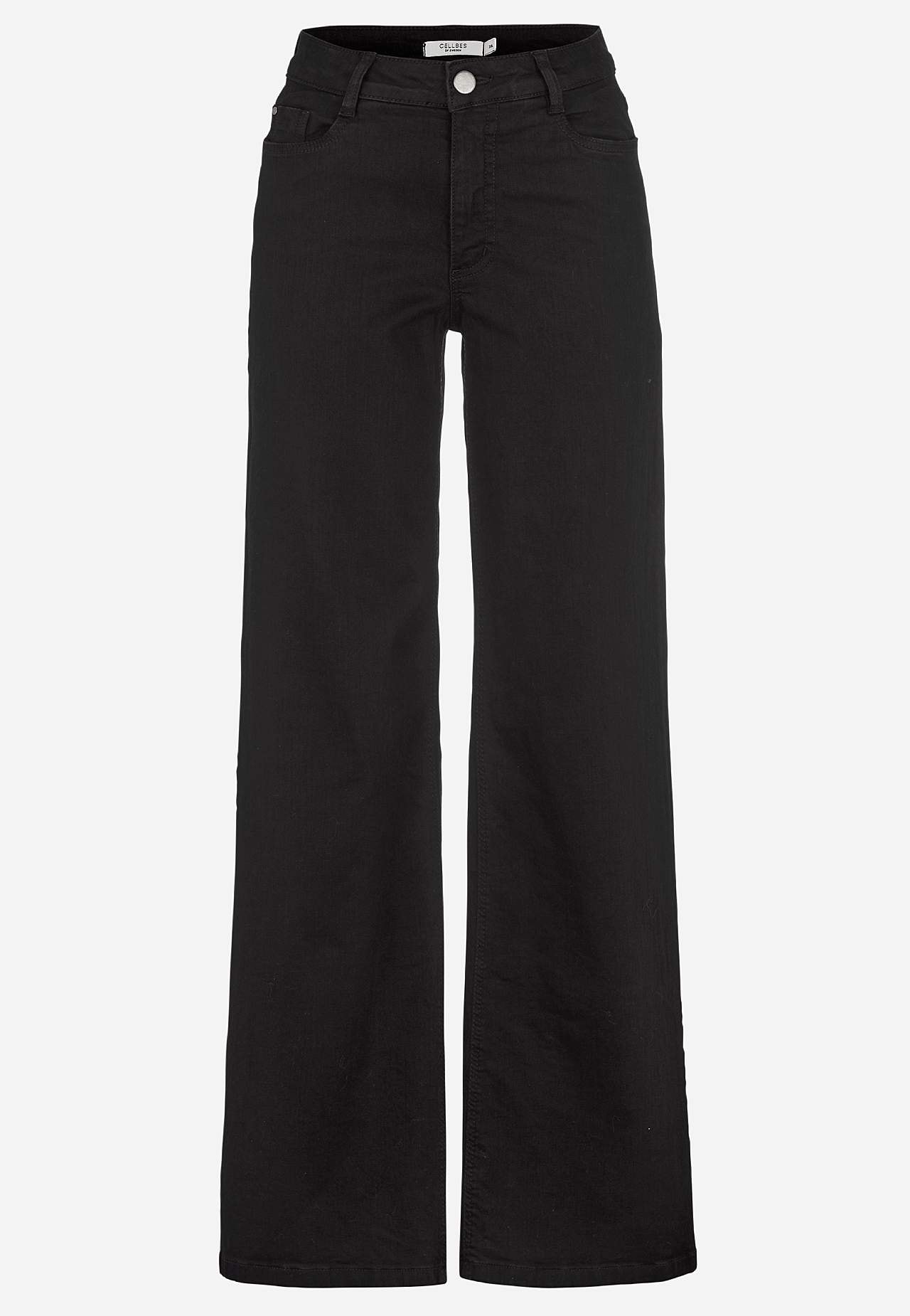 Breite, lange Jeans mit hoher Taille