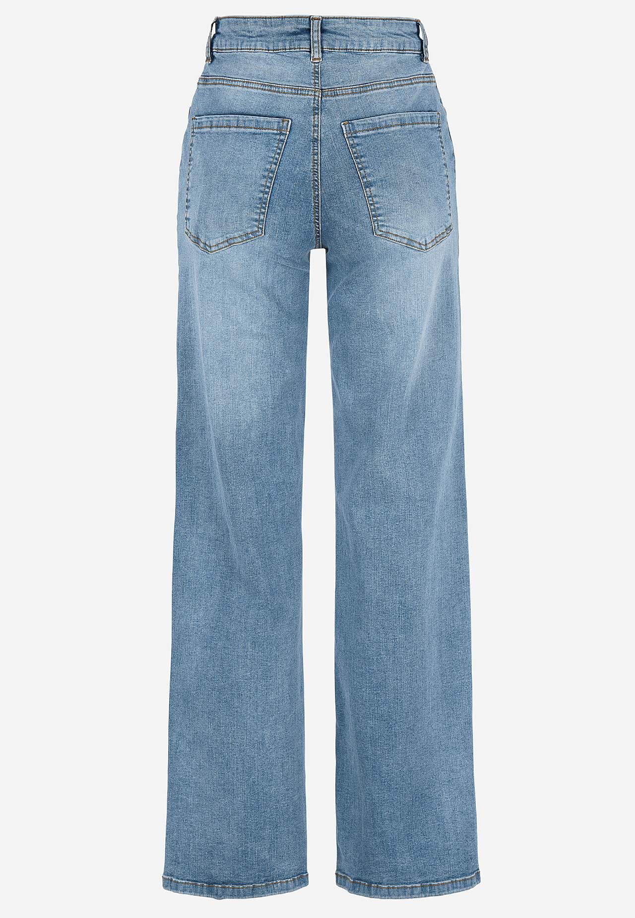 Breite, lange Jeans mit hoher Taille