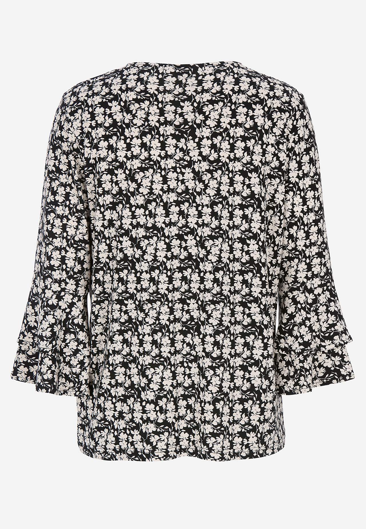 Jersey-Top mit Volantärmeln