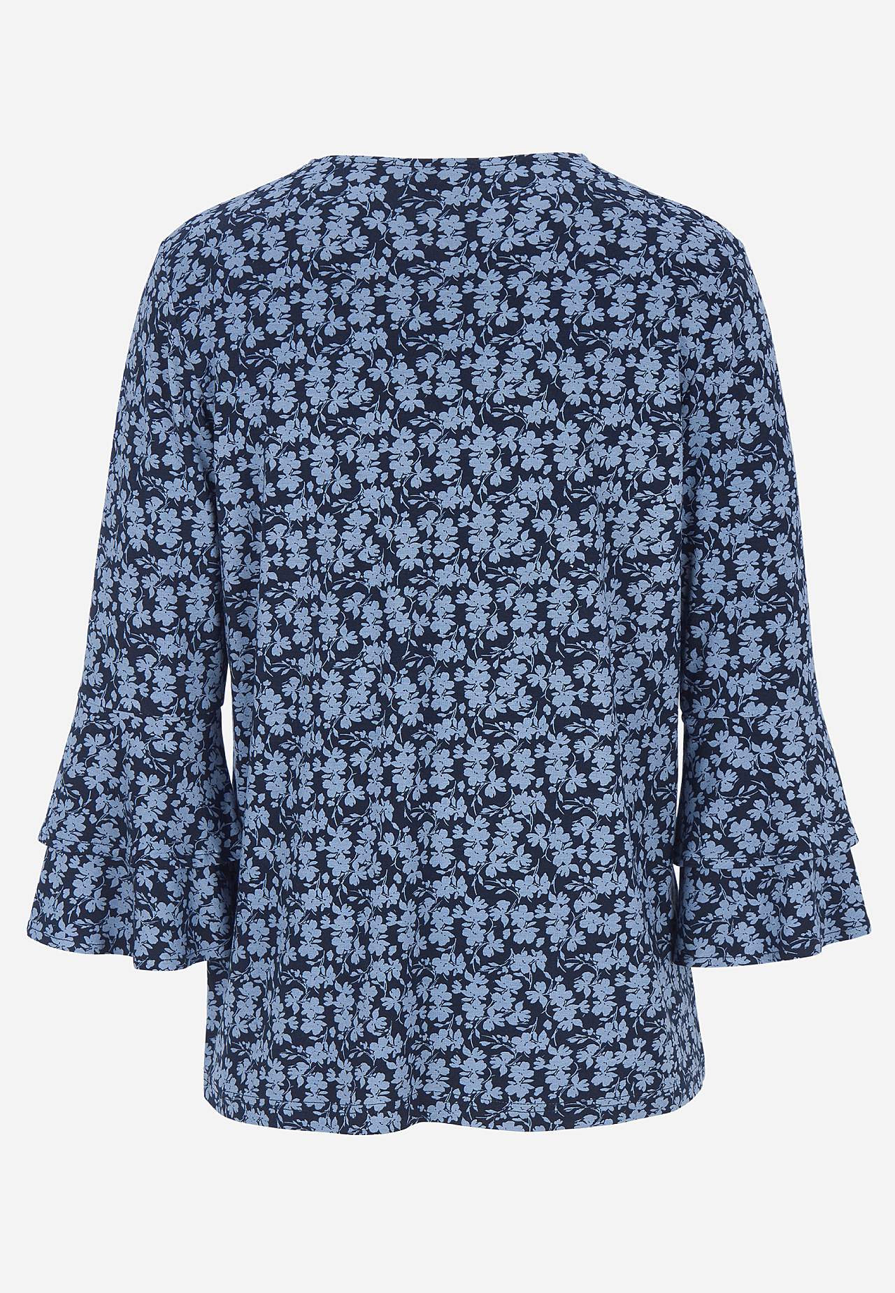 Jersey-Top mit Volantärmeln