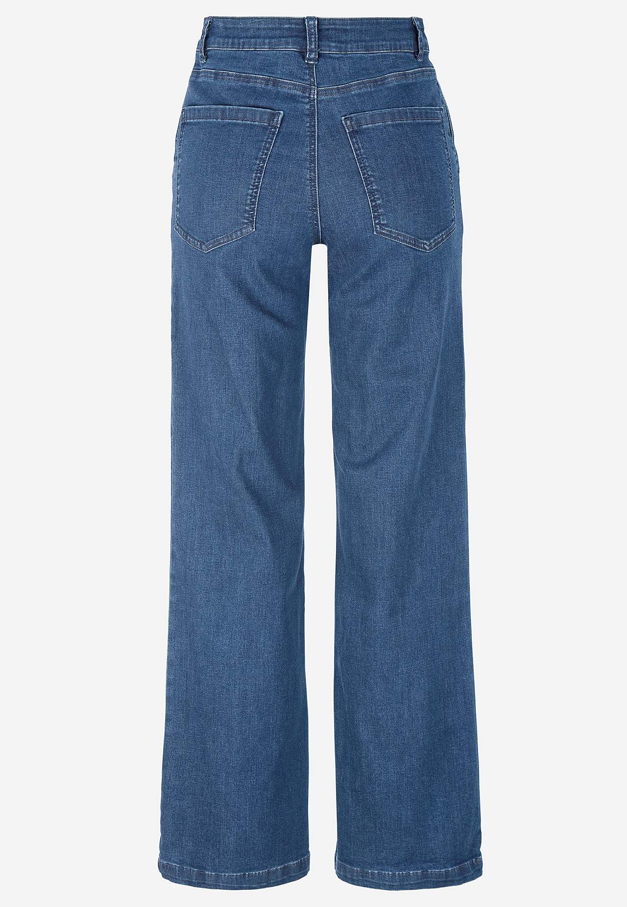 Stretch-Jeans mit genähten Knitterfalten