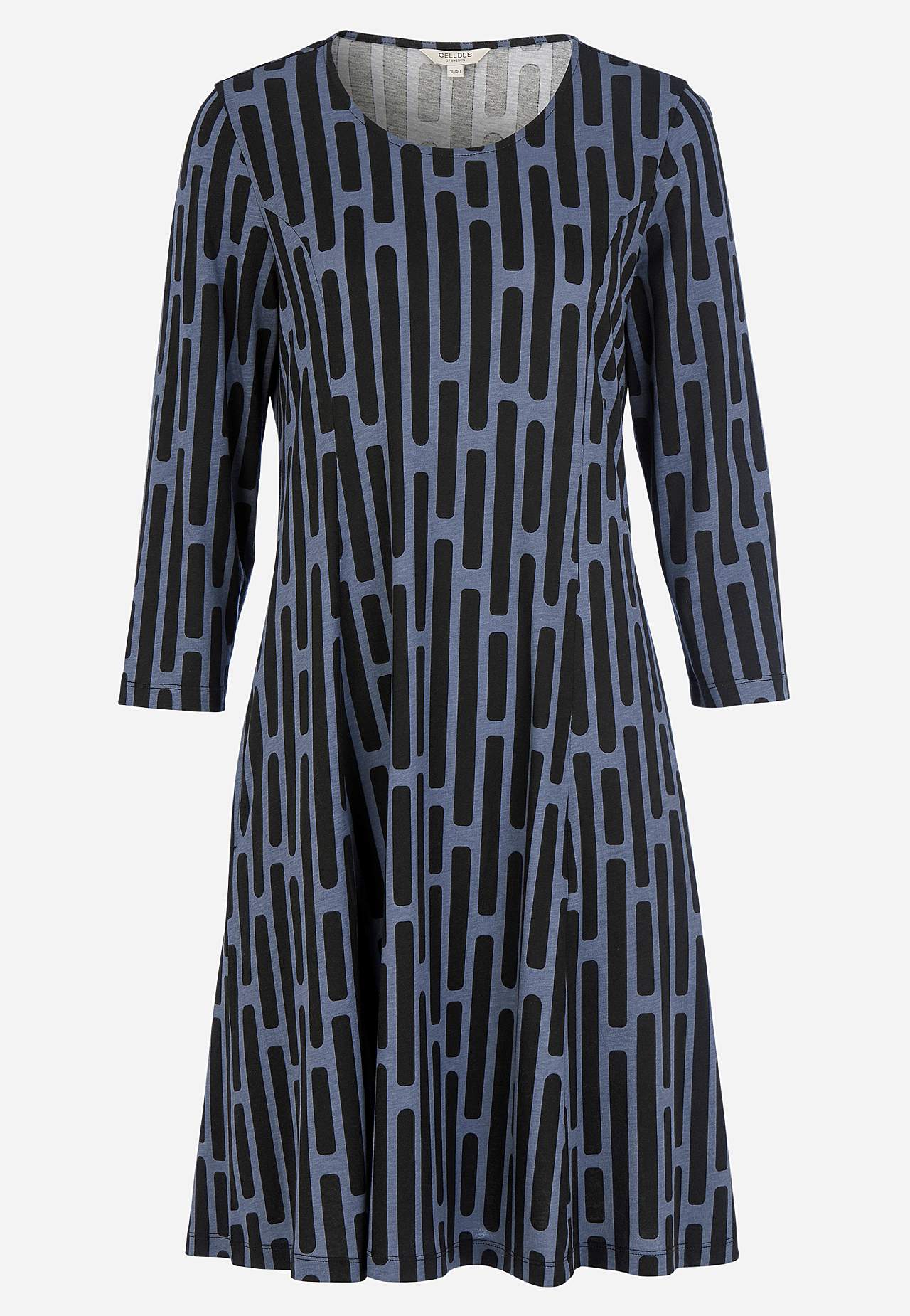 Gemustertes Jerseykleid mit Taschen