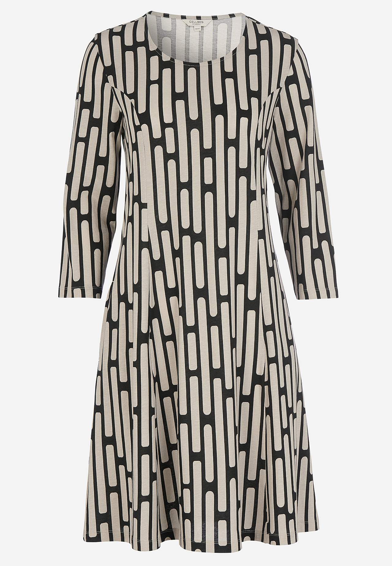 Gemustertes Jerseykleid mit Taschen