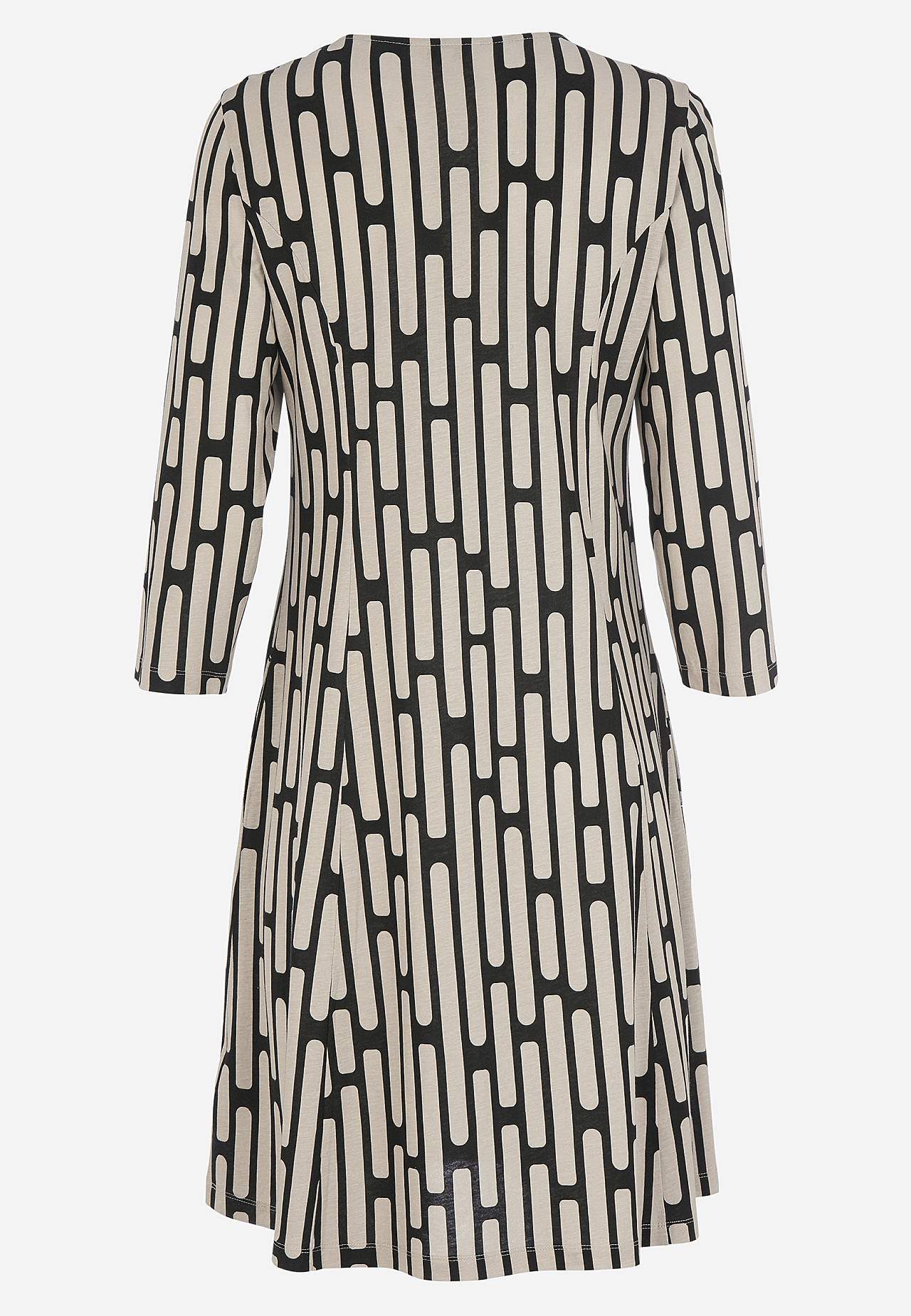 Gemustertes Jerseykleid mit Taschen