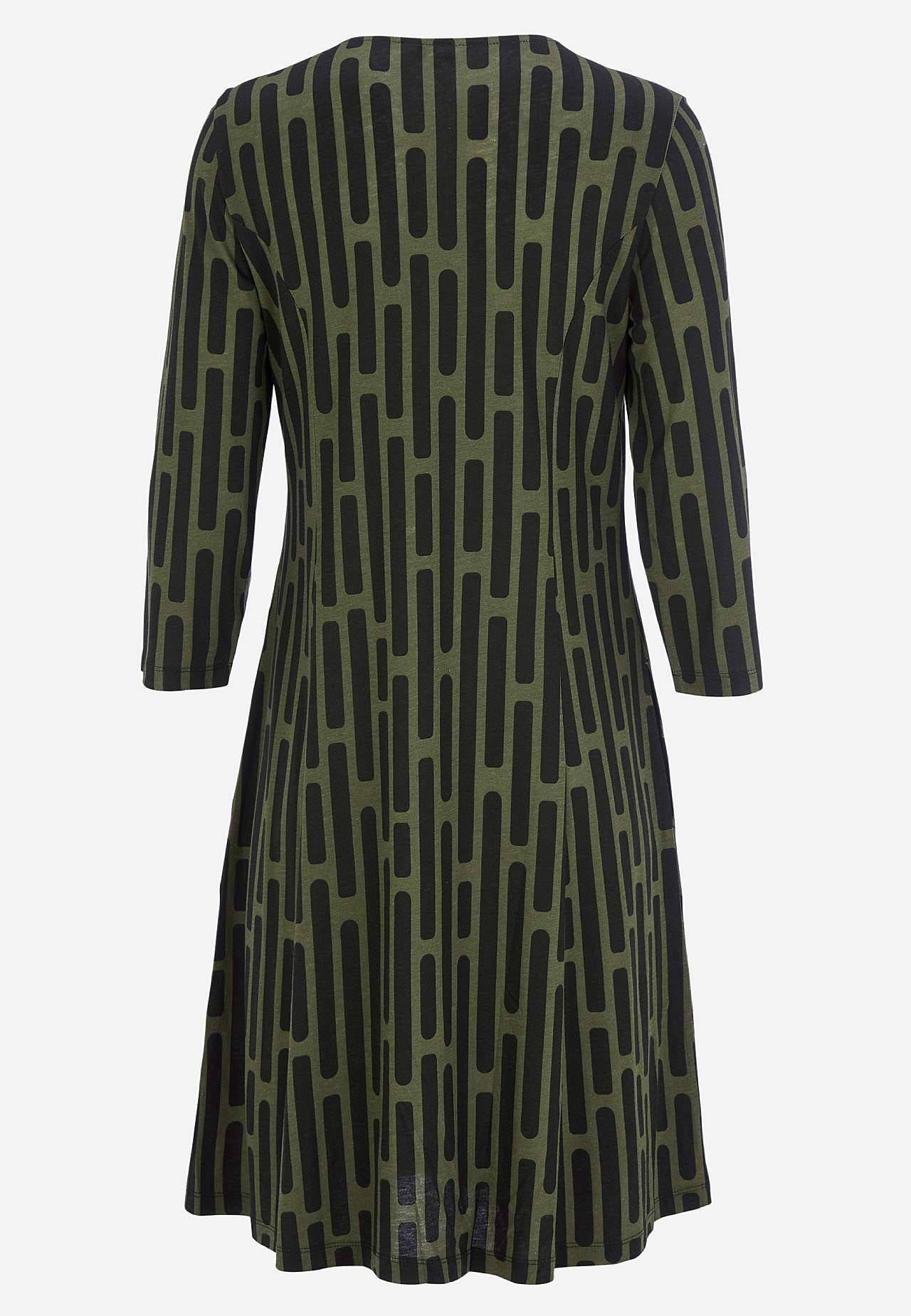 Gemustertes Jerseykleid mit Taschen