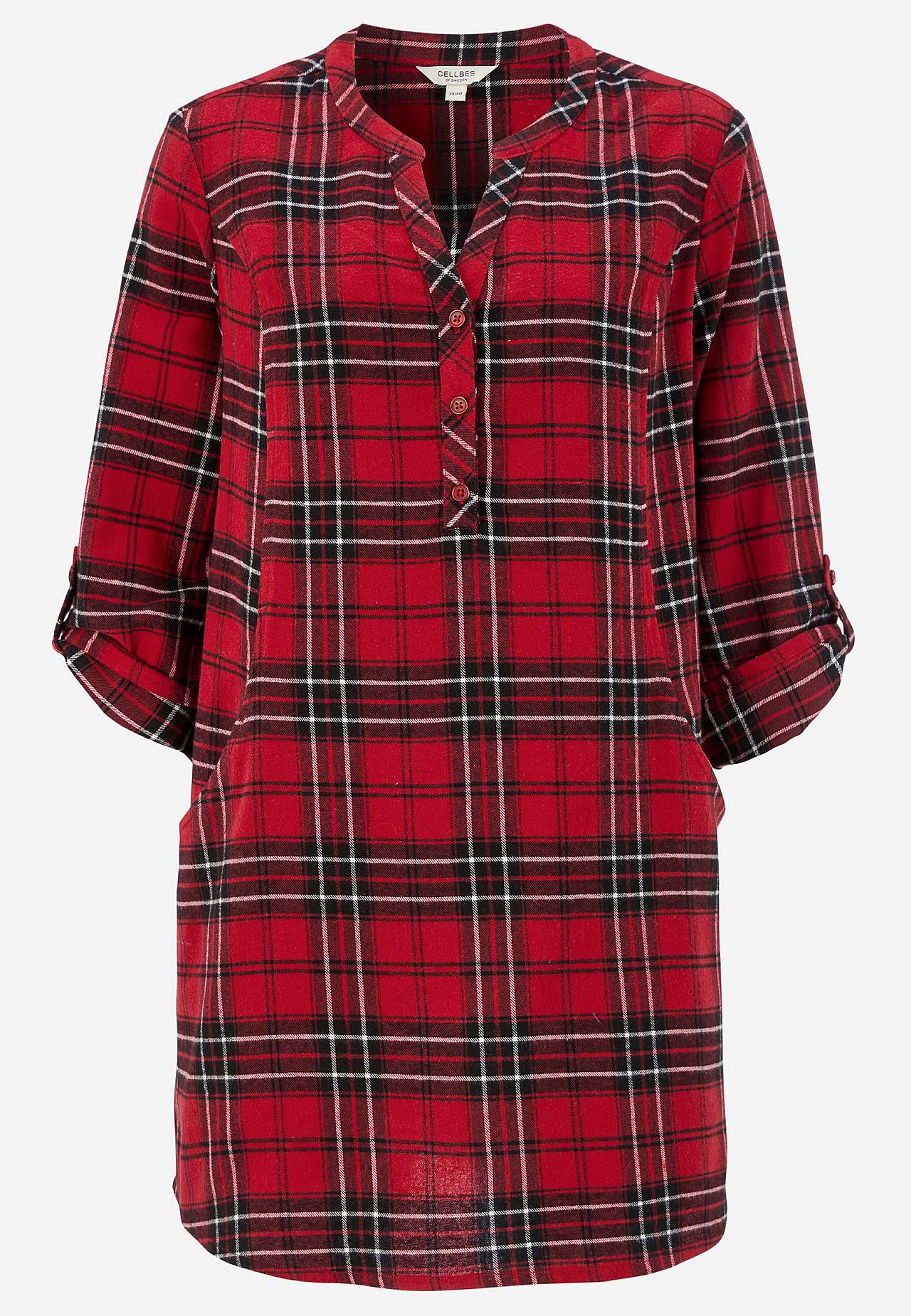 Tunika aus Flanell mit Taschen