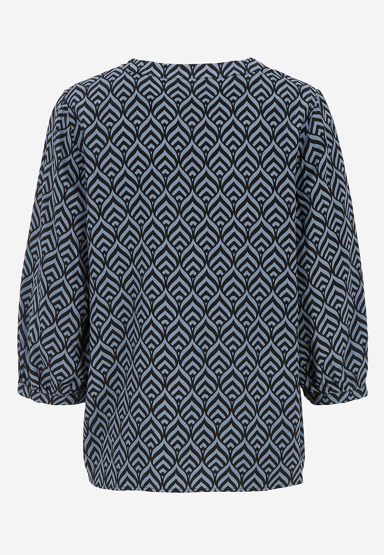 Gewebte Bluse mit einem V-Ausschnitt