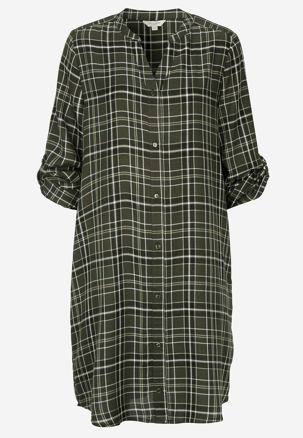 Gewebtes Hemdkleid mit Taschen