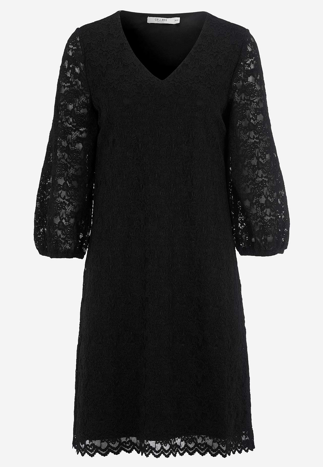 Spitzenkleid mit einem V-Ausschnitt