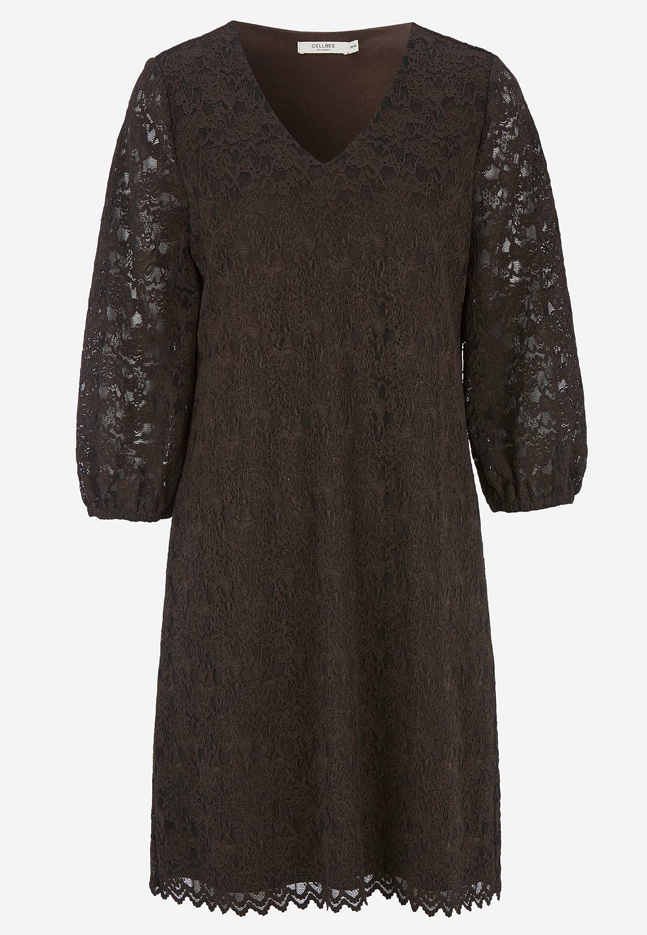 Spitzenkleid mit einem V-Ausschnitt