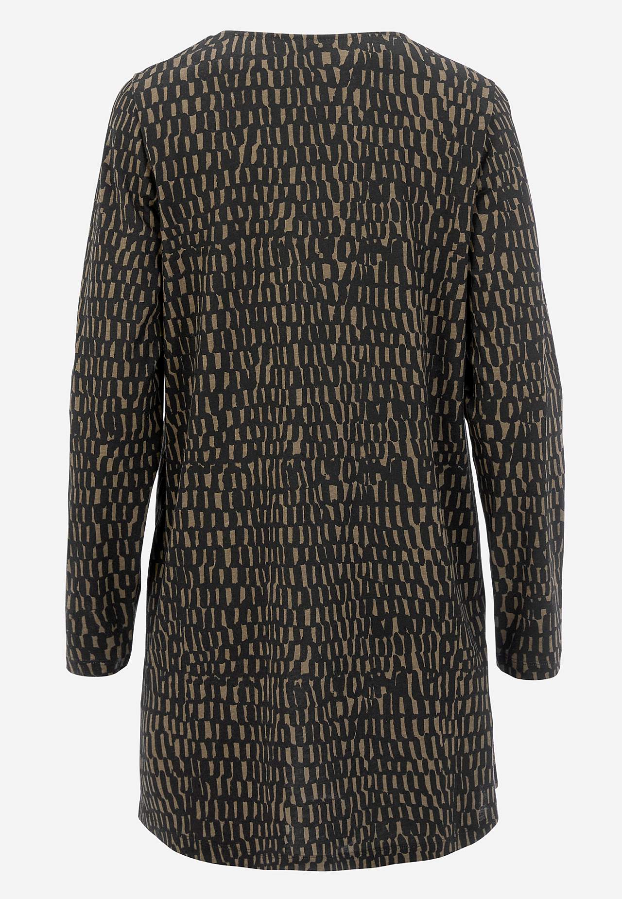 Gemusterte Jersey-Tunika mit Taschen