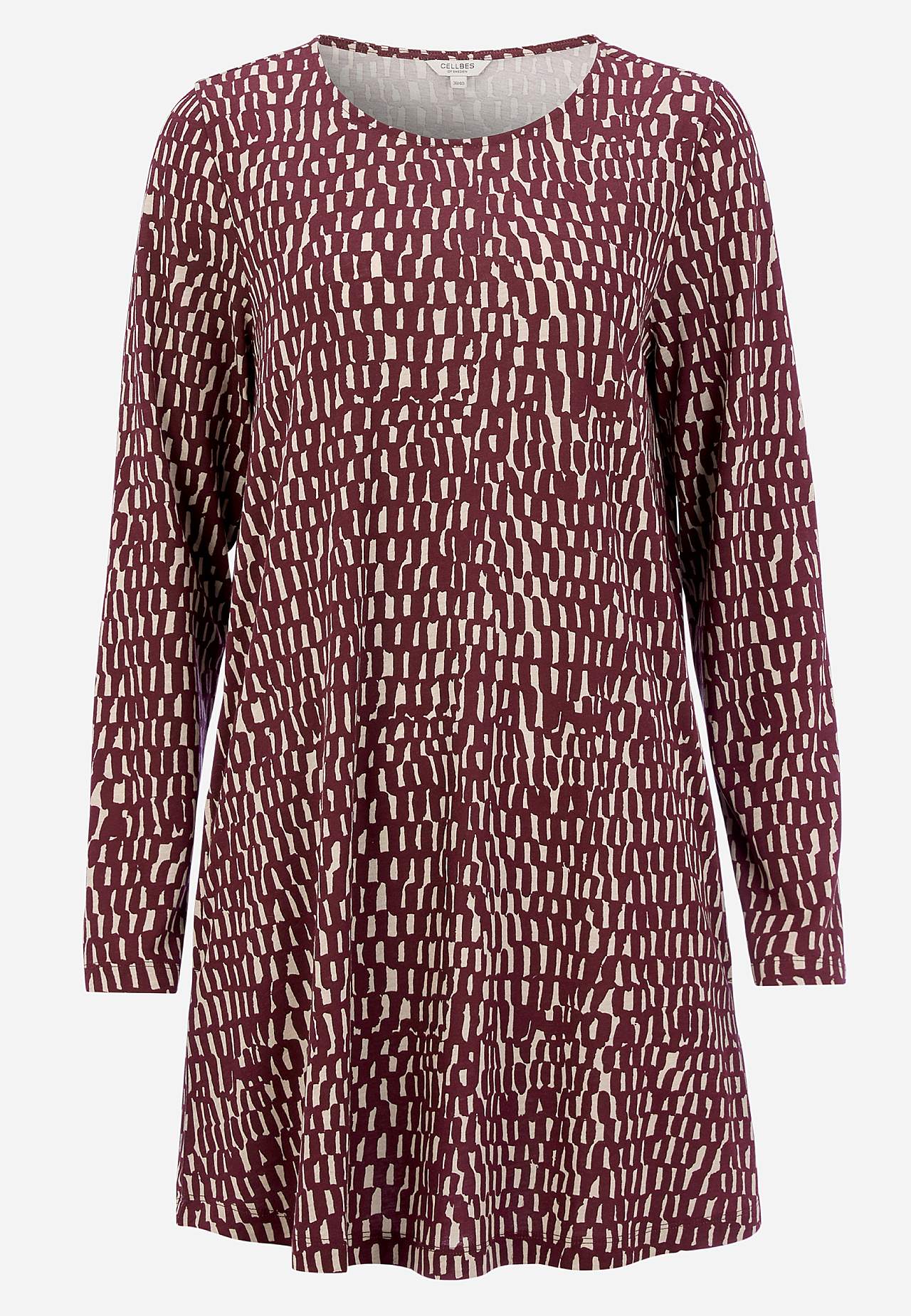 Gemusterte Jersey-Tunika mit Taschen