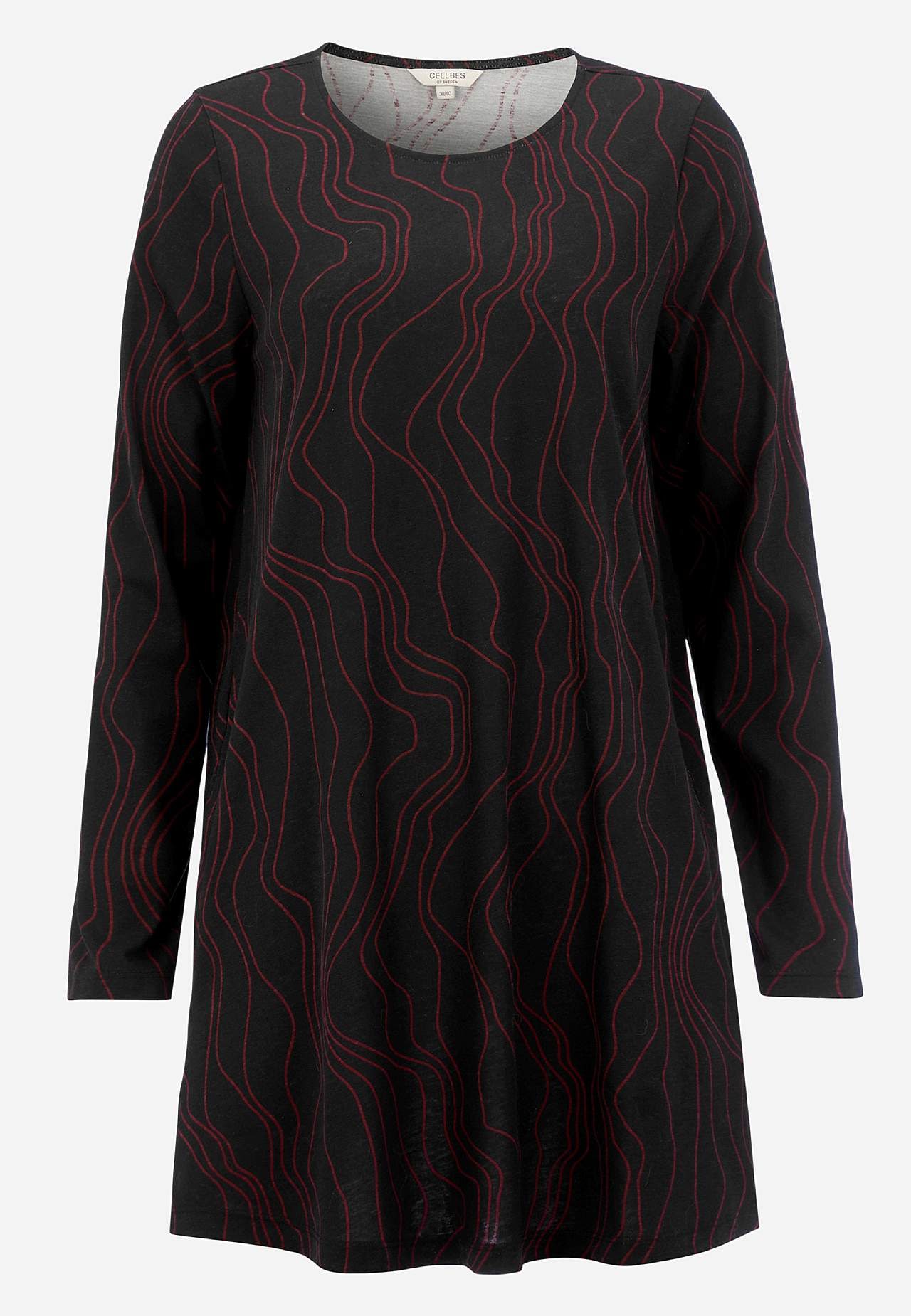 Gemusterte Jersey-Tunika mit Taschen