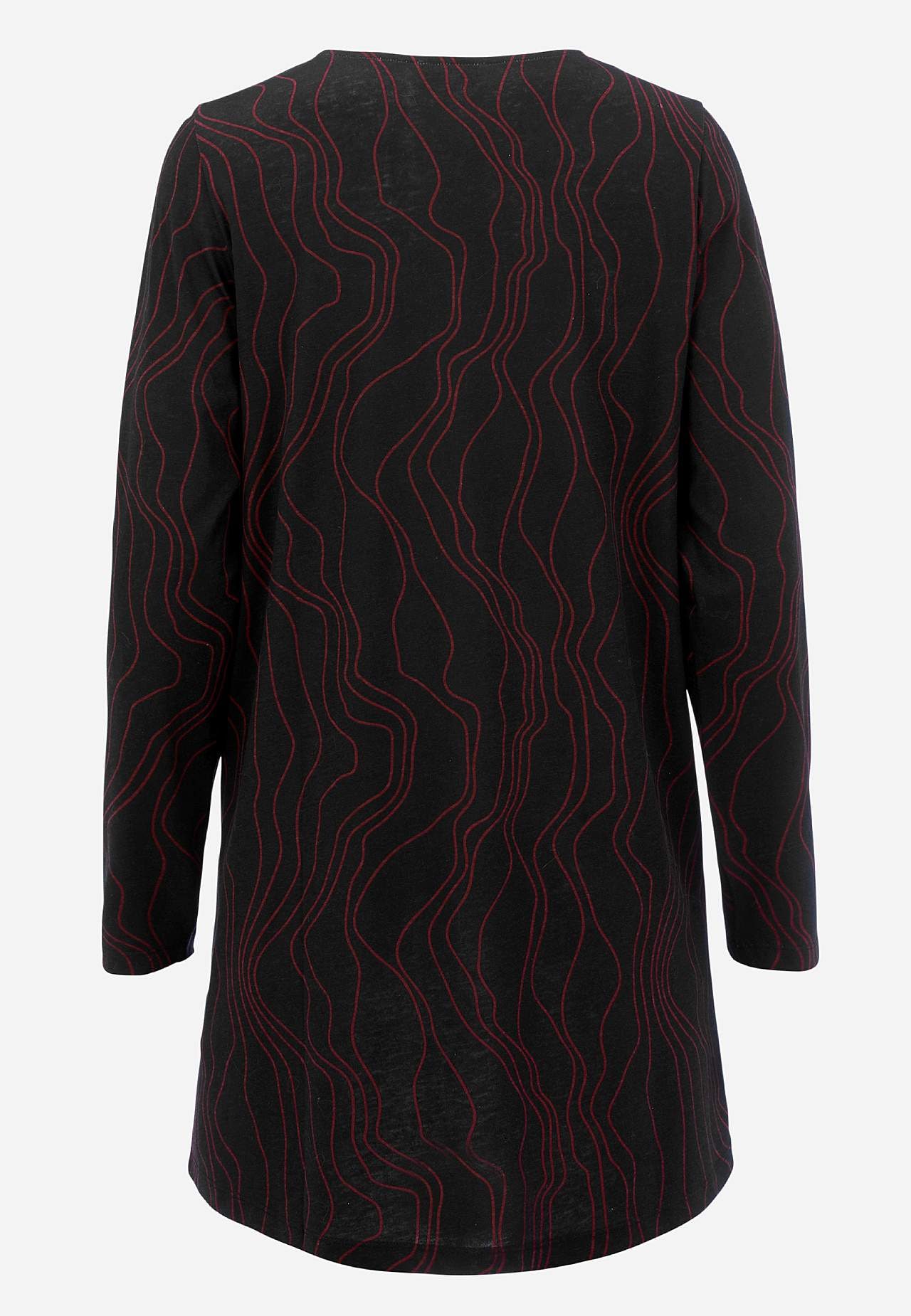 Gemusterte Jersey-Tunika mit Taschen