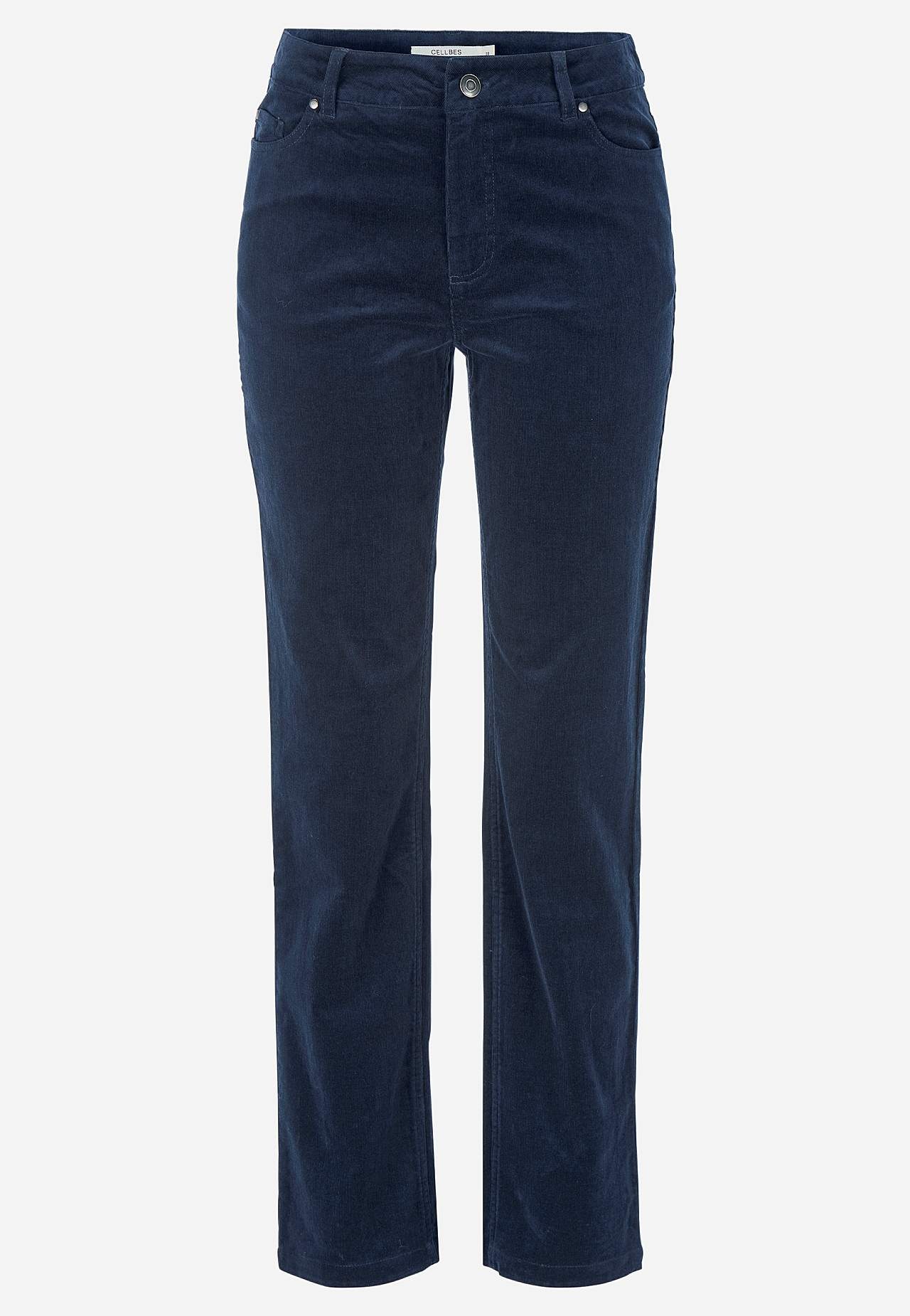 Elastische Kordhose mit geraden Beinen