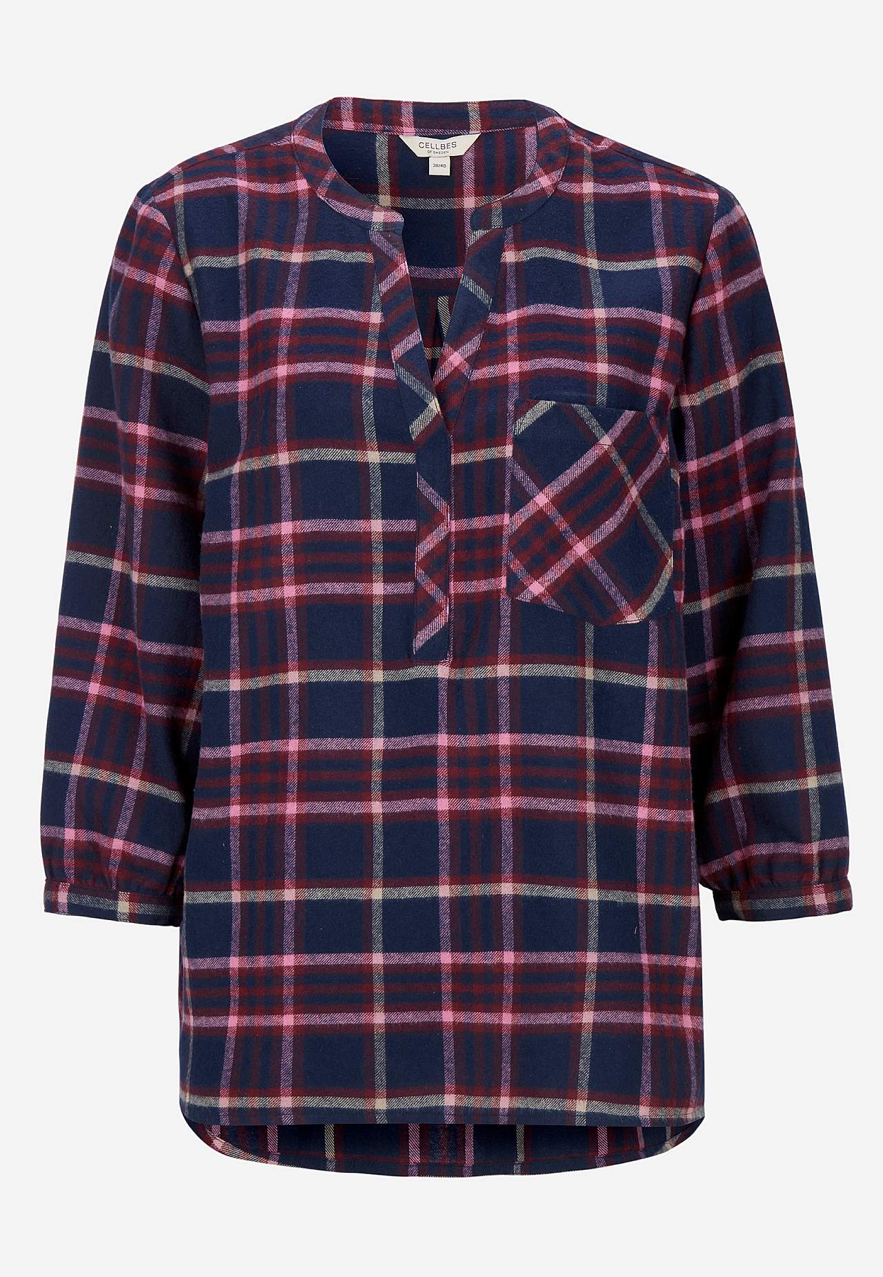 Bluse aus Flanell mit Brusttasche