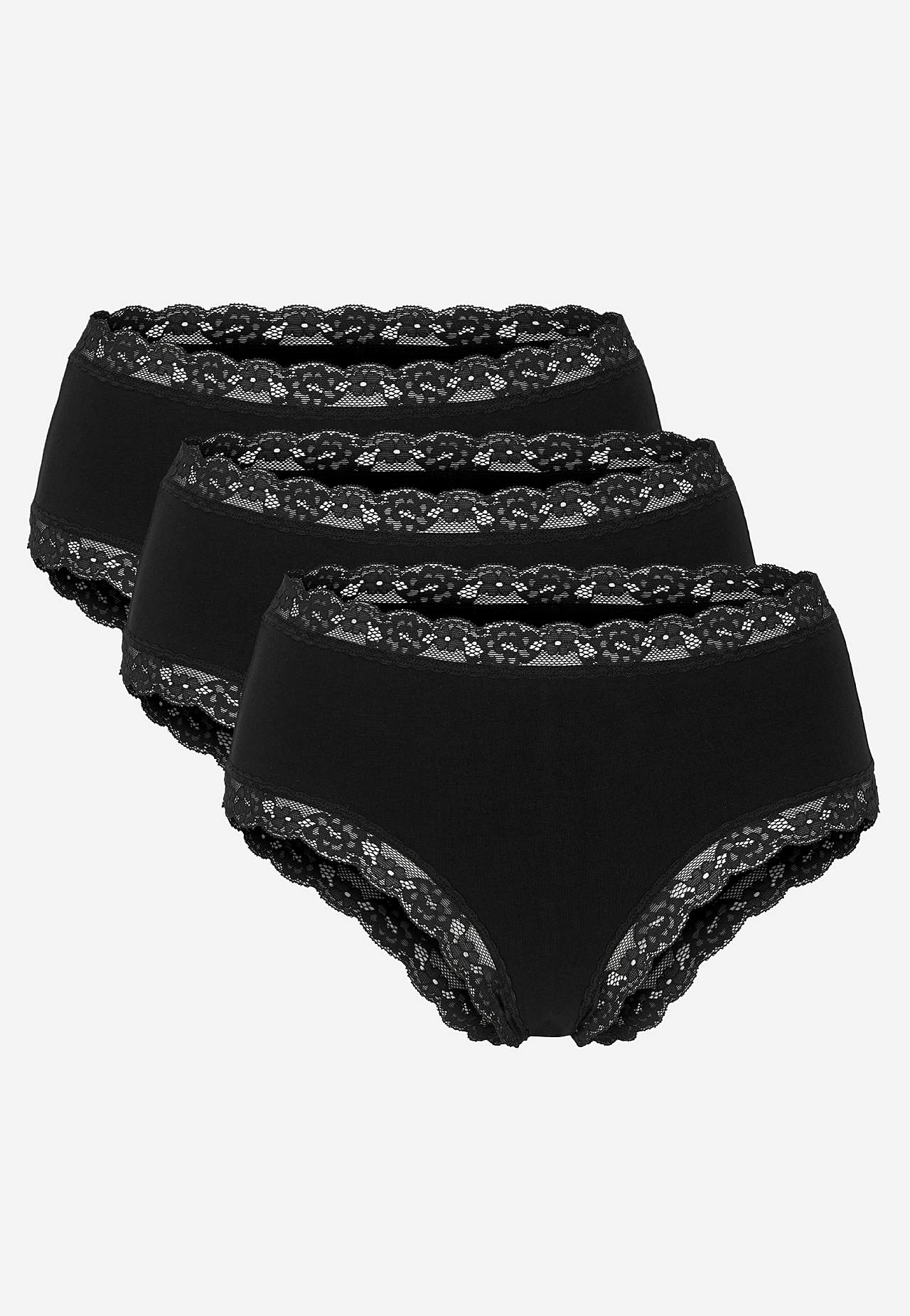 Baumwollslip mit Spitzenborte 3er-Pack 3er-Pack