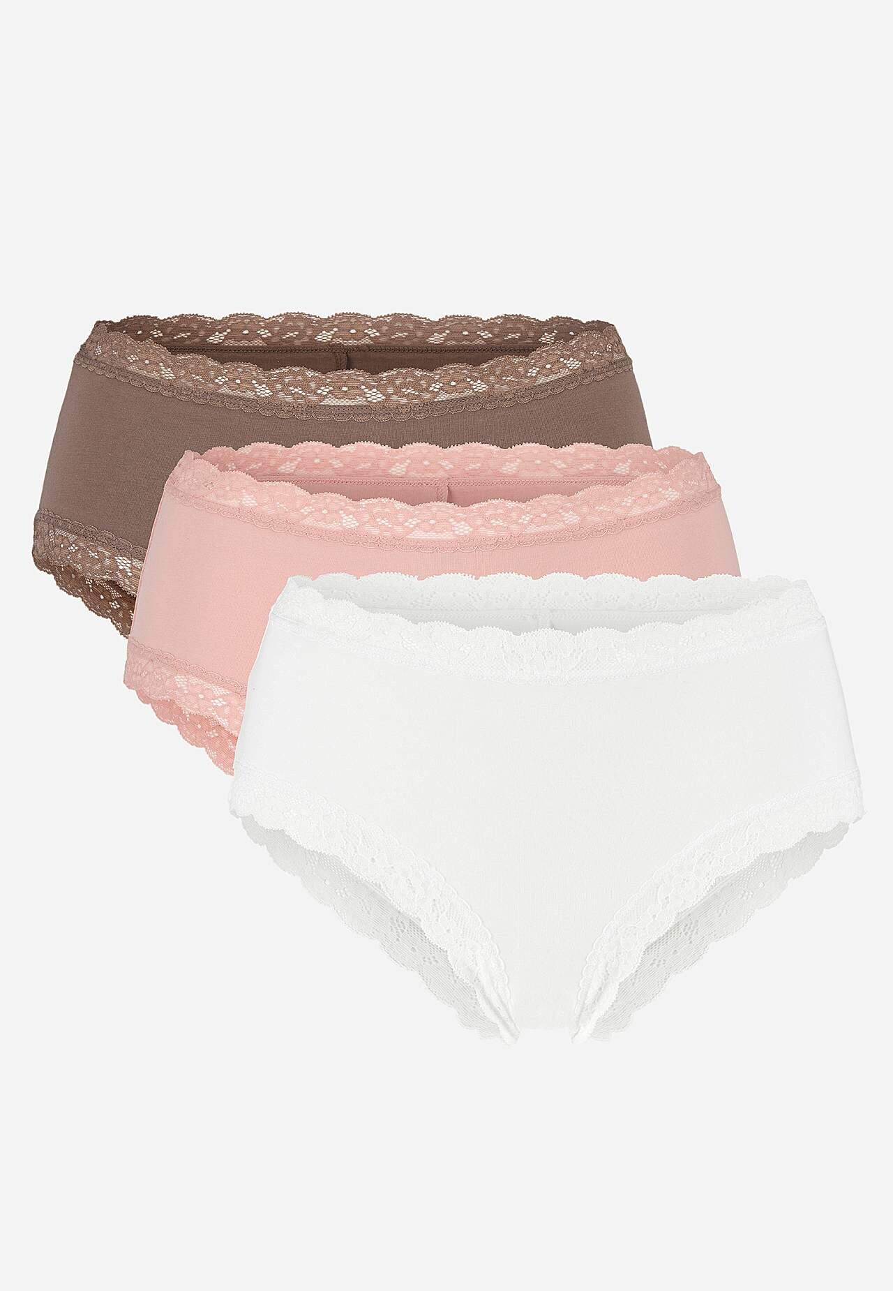 Baumwollslip mit Spitzenborte 3er-Pack 3er-Pack