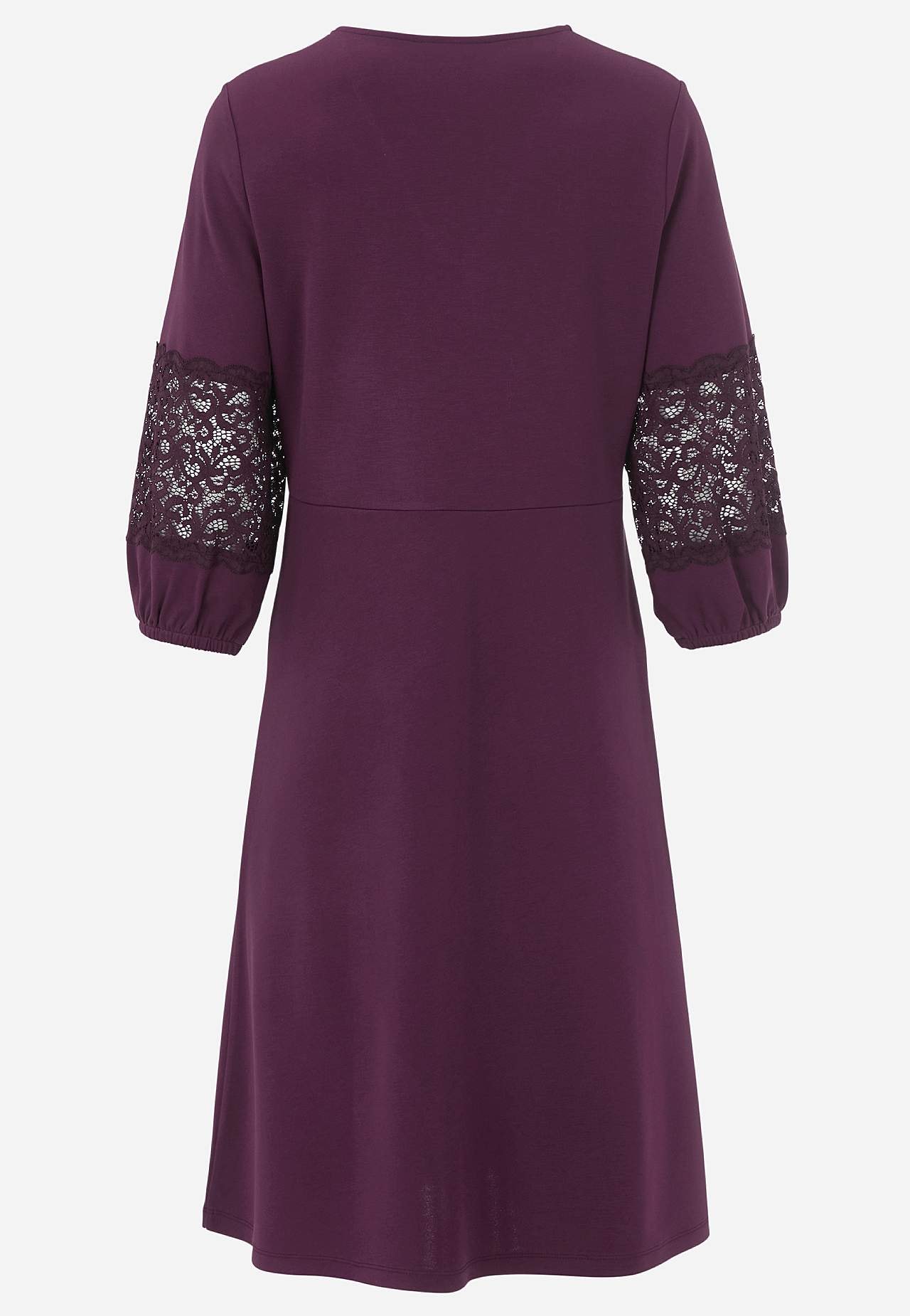 Viskosekleid mit Spitzendetails