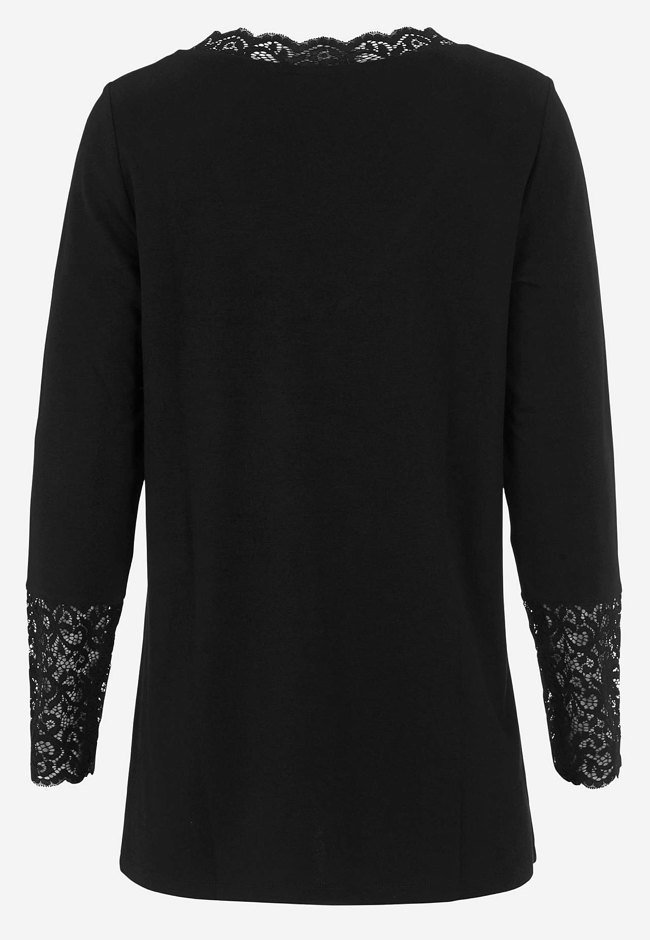 Jersey-Tunika mit Spitzendetails