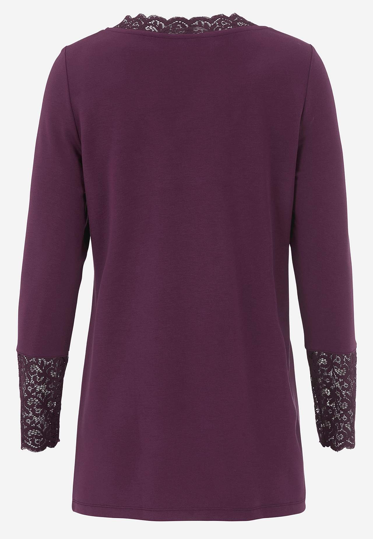 Jersey-Tunika mit Spitzendetails