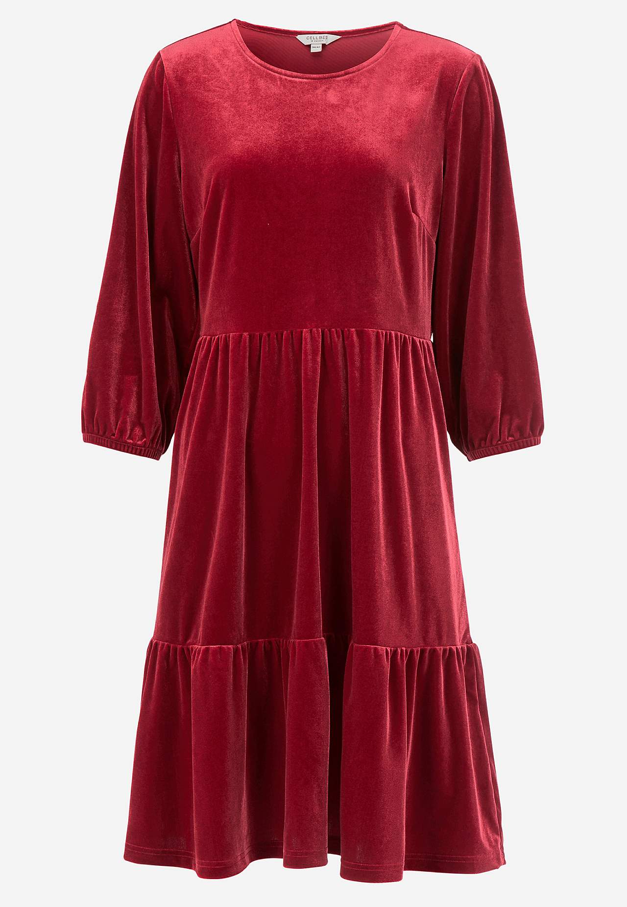 Samtkleid mit Volants