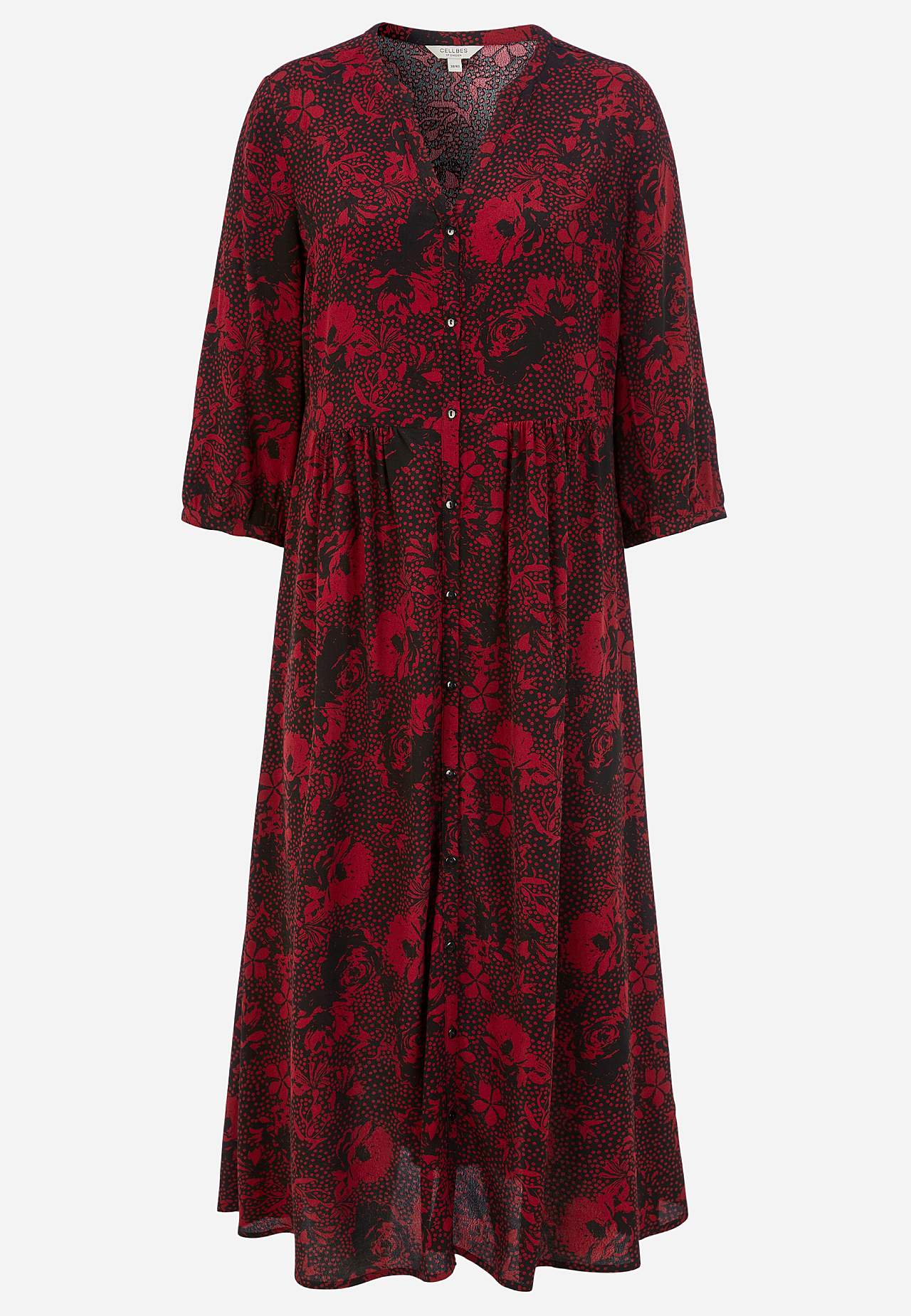 Kleid aus Viskose mit einem Blumen-Muster