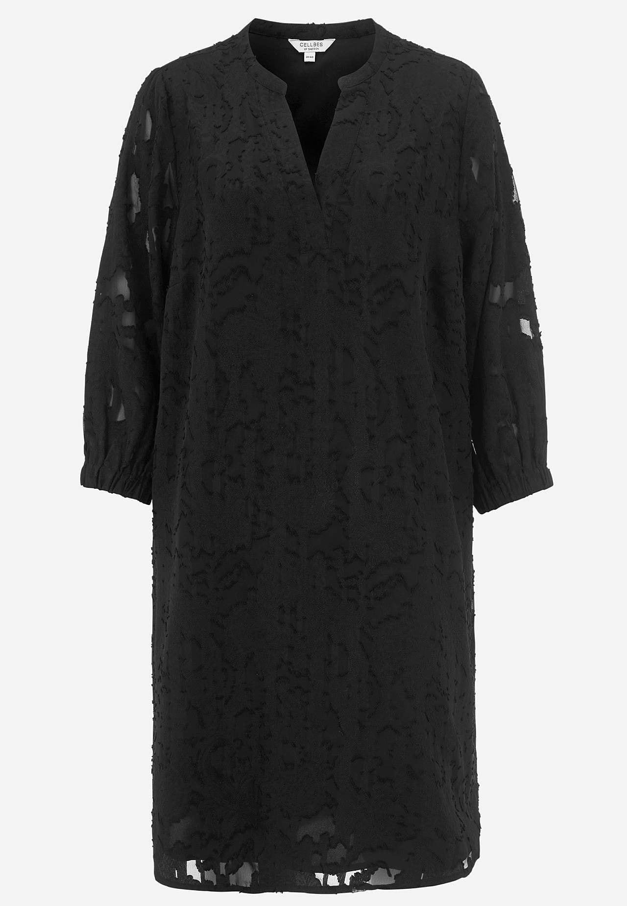 Durchsichtiges Kleid mit Jacquard-Gewebe