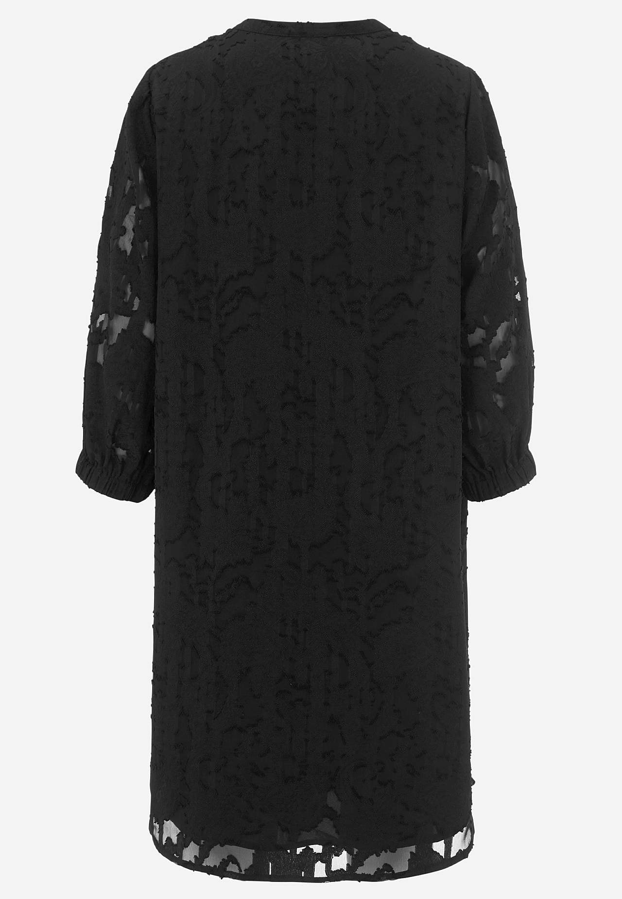 Durchsichtiges Kleid mit Jacquard-Gewebe