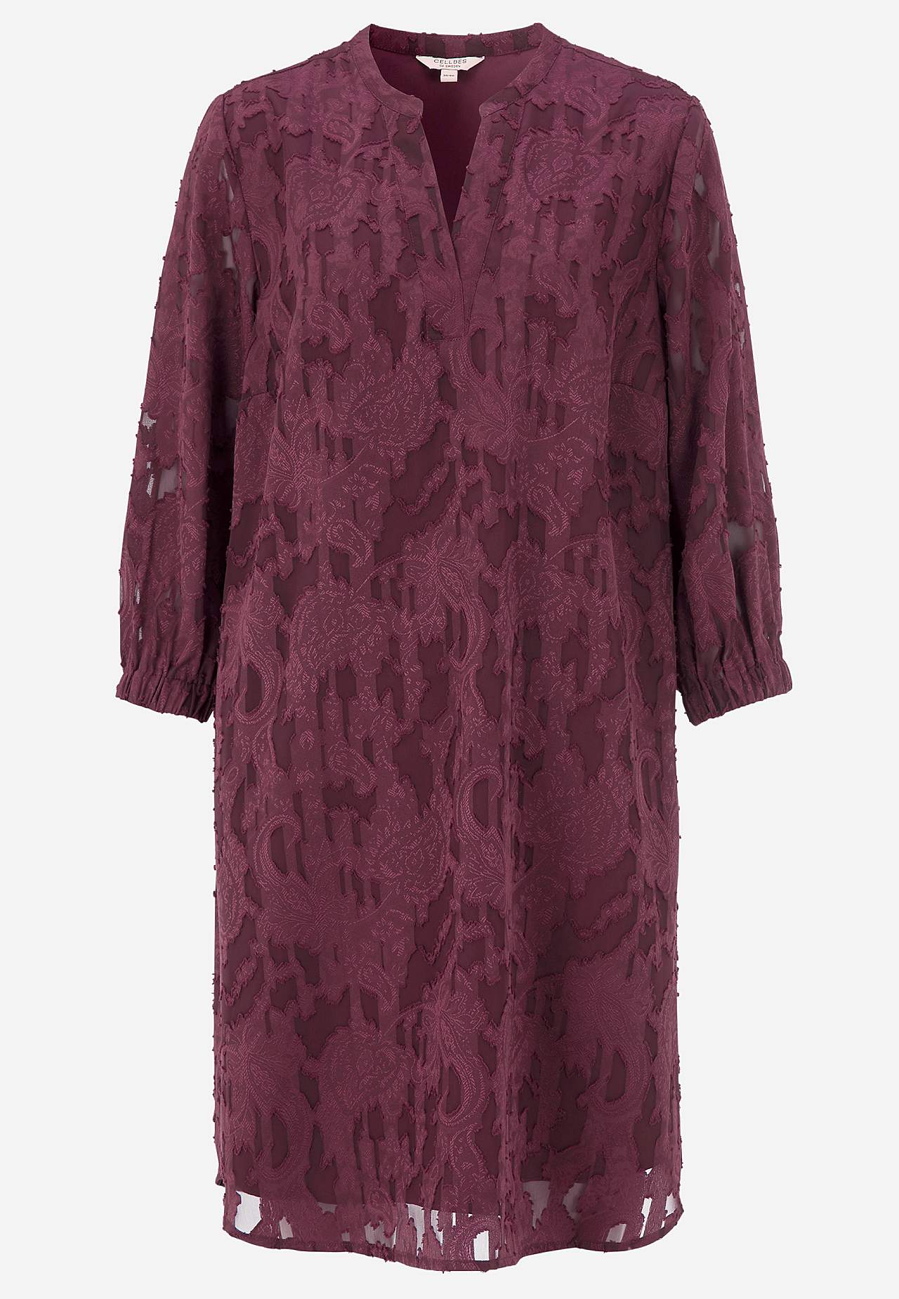 Durchsichtiges Kleid mit Jacquard-Gewebe