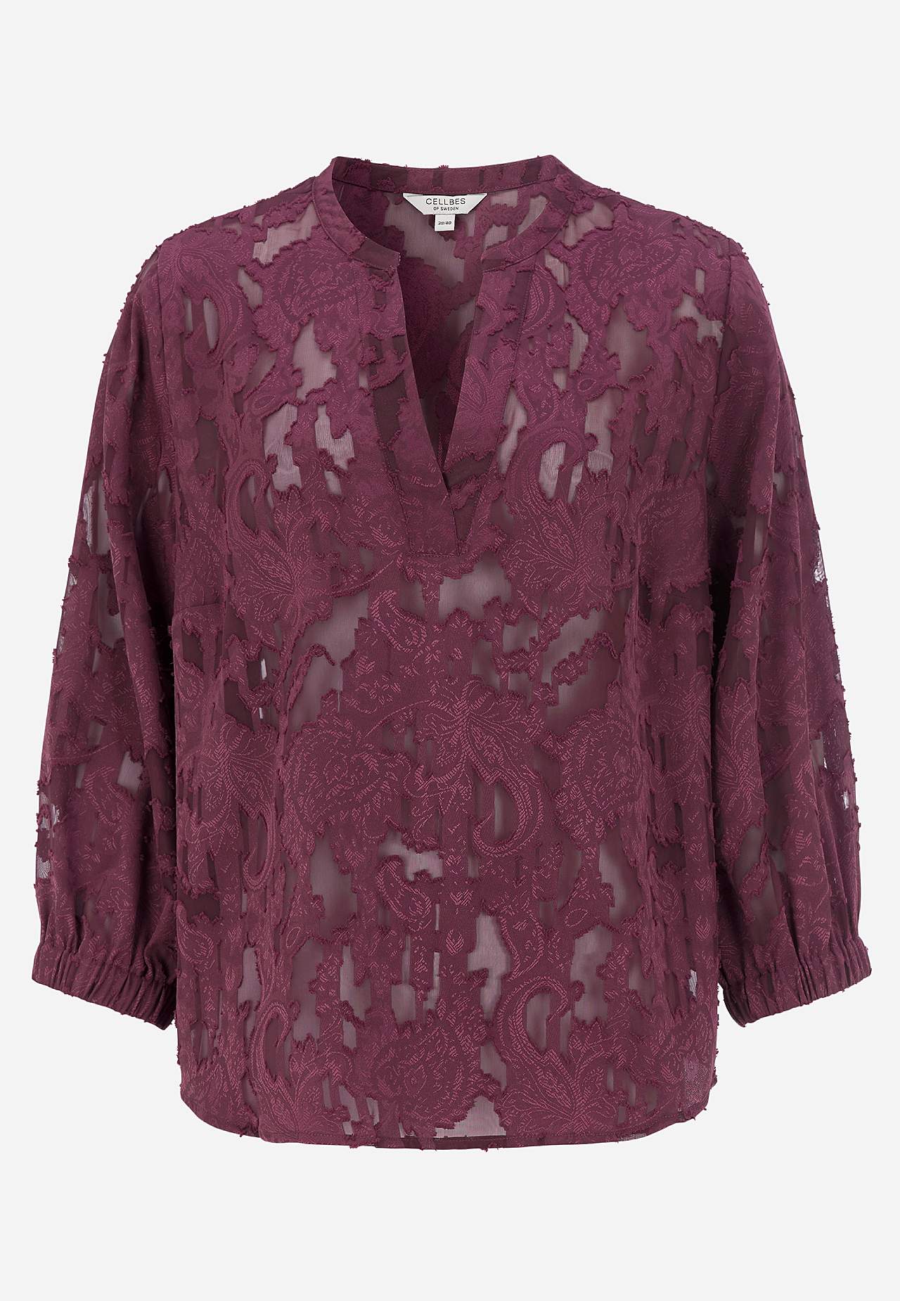 Durchsichtige Bluse mit Jacquard-Gewebe