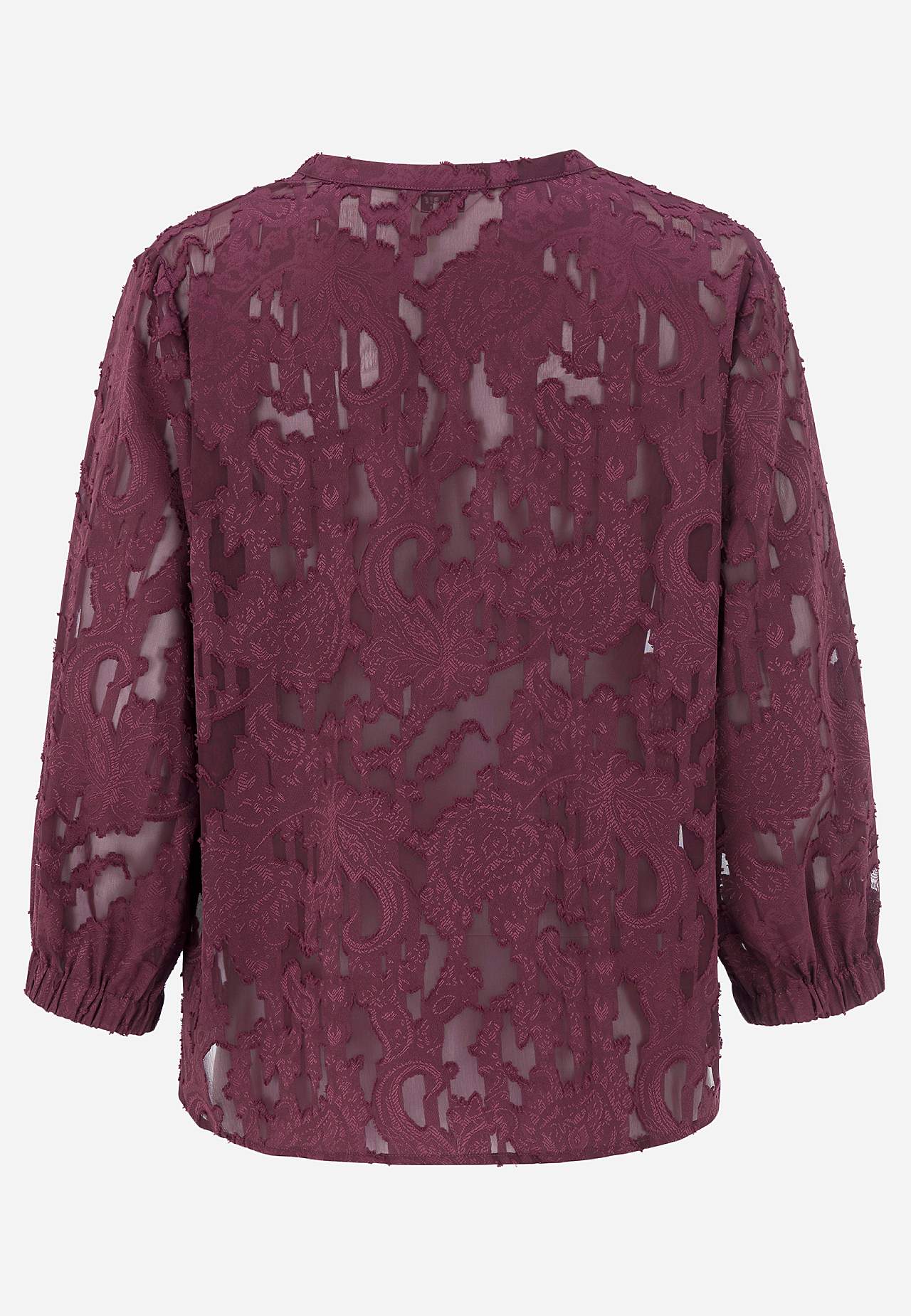 Durchsichtige Bluse mit Jacquard-Gewebe